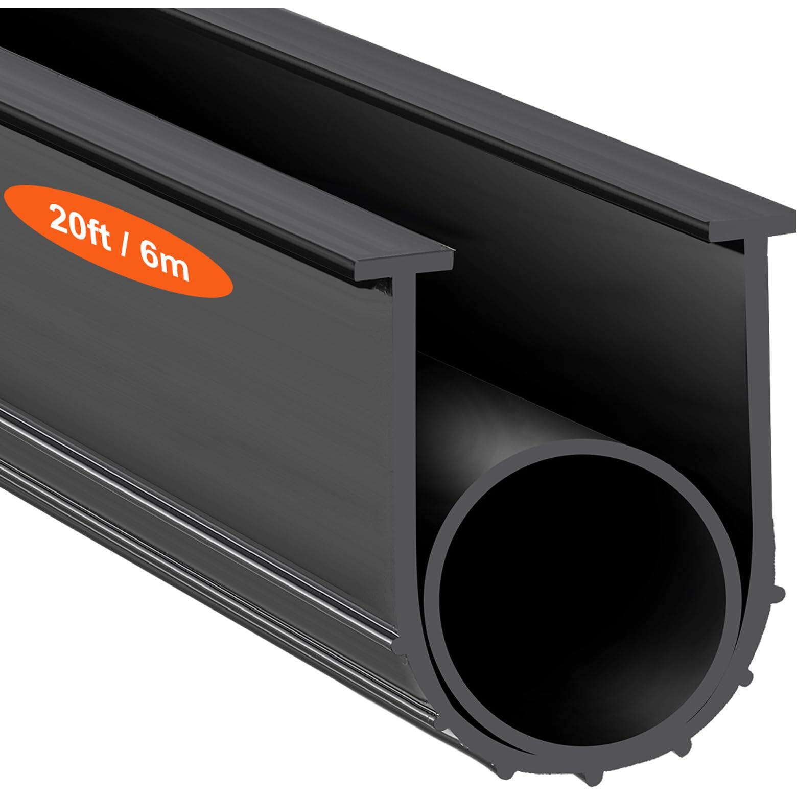 Vevor Garage Door Seals Bottom Rubber, U Shape +O Ring Garage Door Weather Stripping, Universal Weatherproof Threshold Buffering Sealing Rubber, 5/16 Inch T-Ends And 3 3/4 Inch Width (20 Ft, Black)