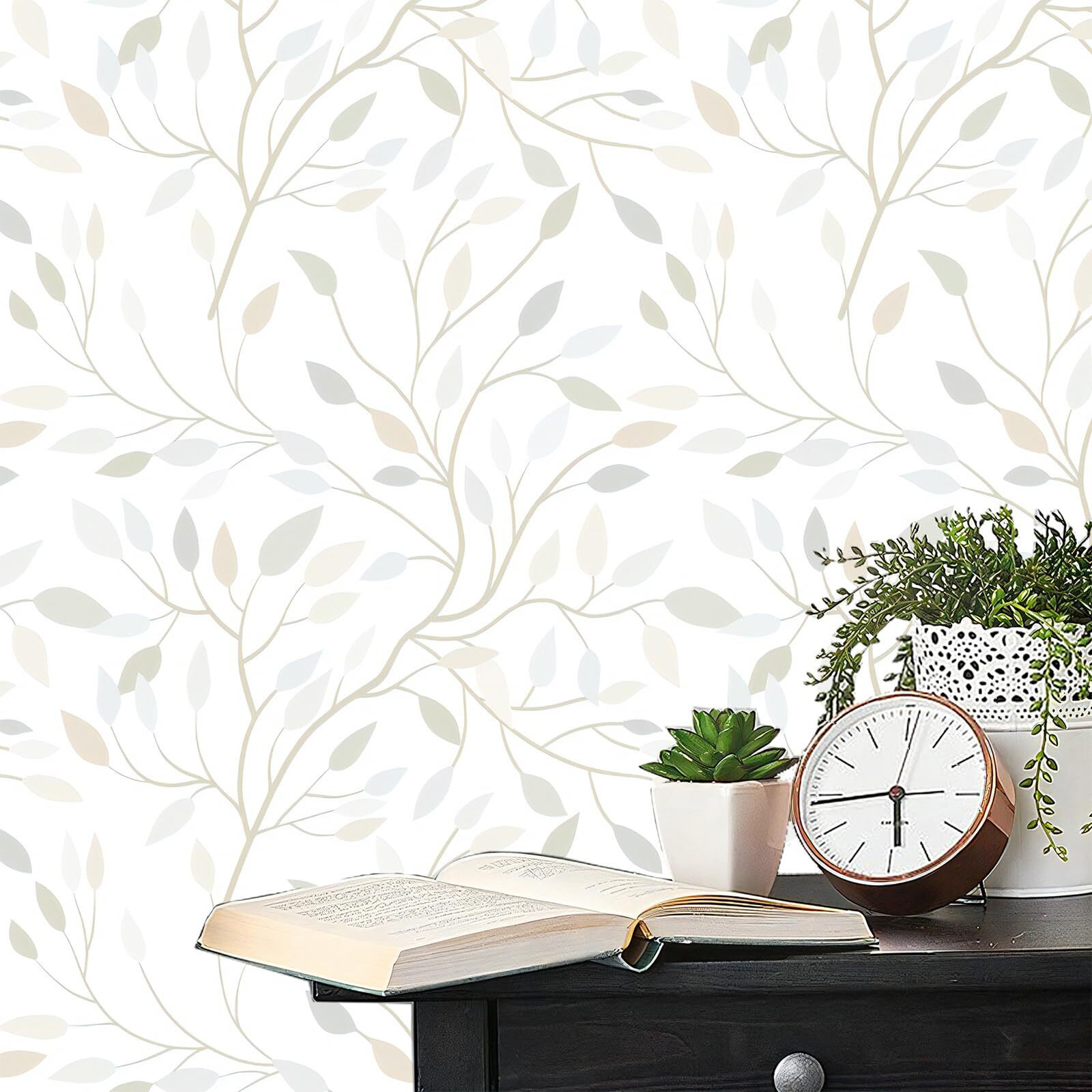 Heroad Brand Boho Peel And Stick Wallpaper Leaf Contact Paper Peel And Stick Floral Removable Wallpaper Self Adhesive Wallpaper For Walls Cabinets Shelf Liner Thicken Vinyl Roll 16.1   X 393