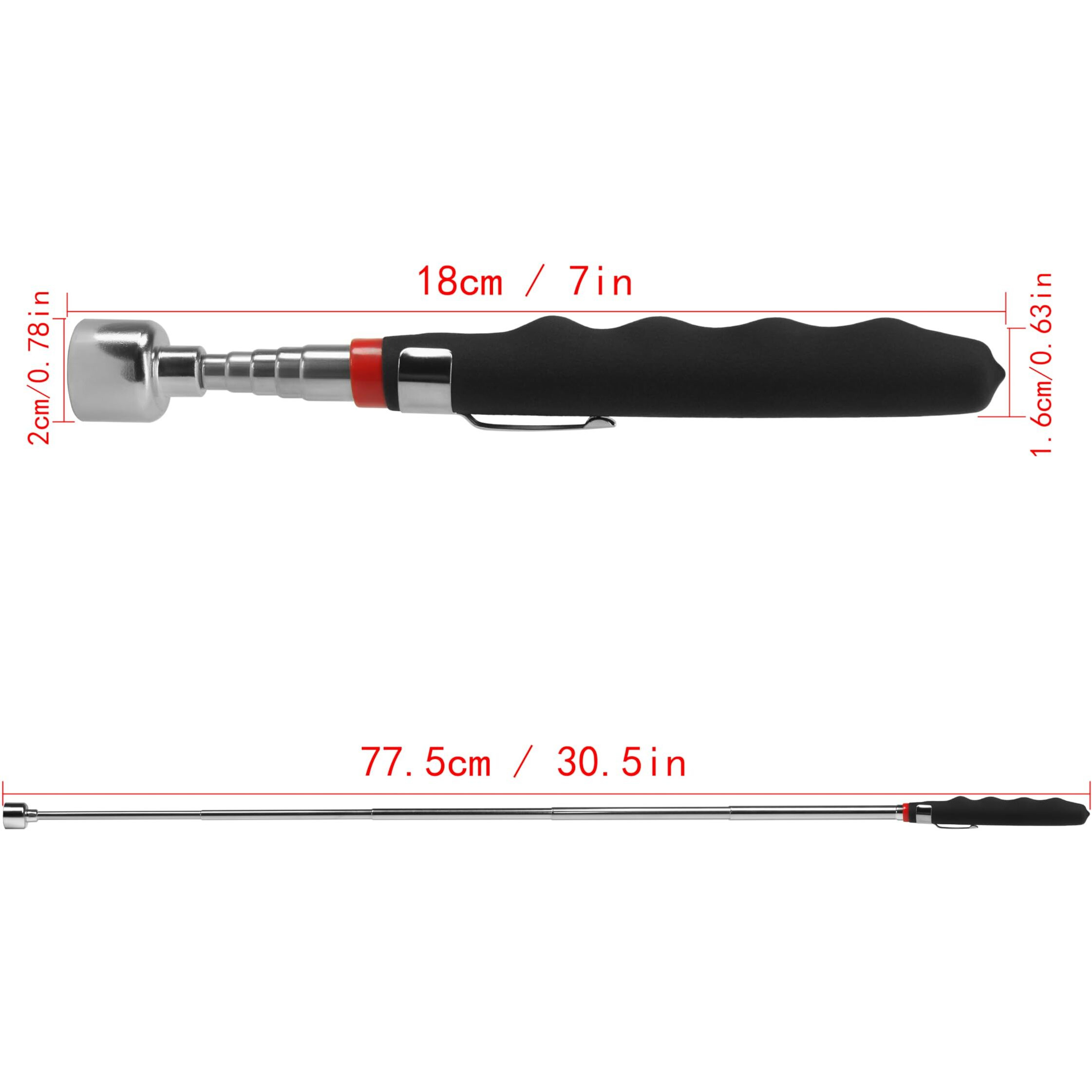 Heavy Magnetic Pick-Up Tool 20 Lbs For Pick Up.Telescoping Pick Up Tool For Small Metal Tools Extends From 7 To 30 In,Useful For Hard-To-Reach Picking Tool