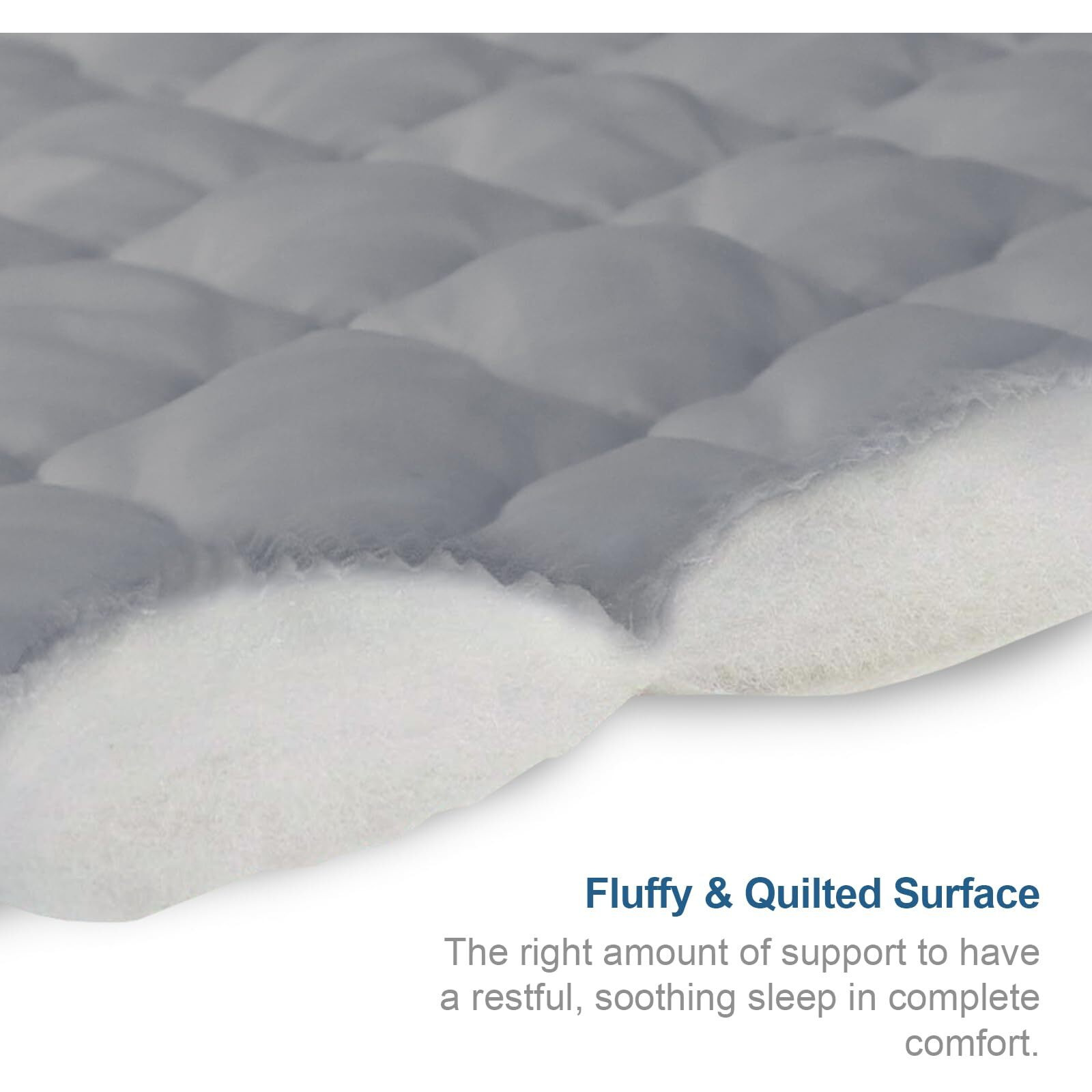 Queen Mattres Protector Pad Waterproof Quilted, Breathable & Cooling Queen Size Mattress Protector Cover Fitted With Deep Pocket Up To 14"", (Gray)