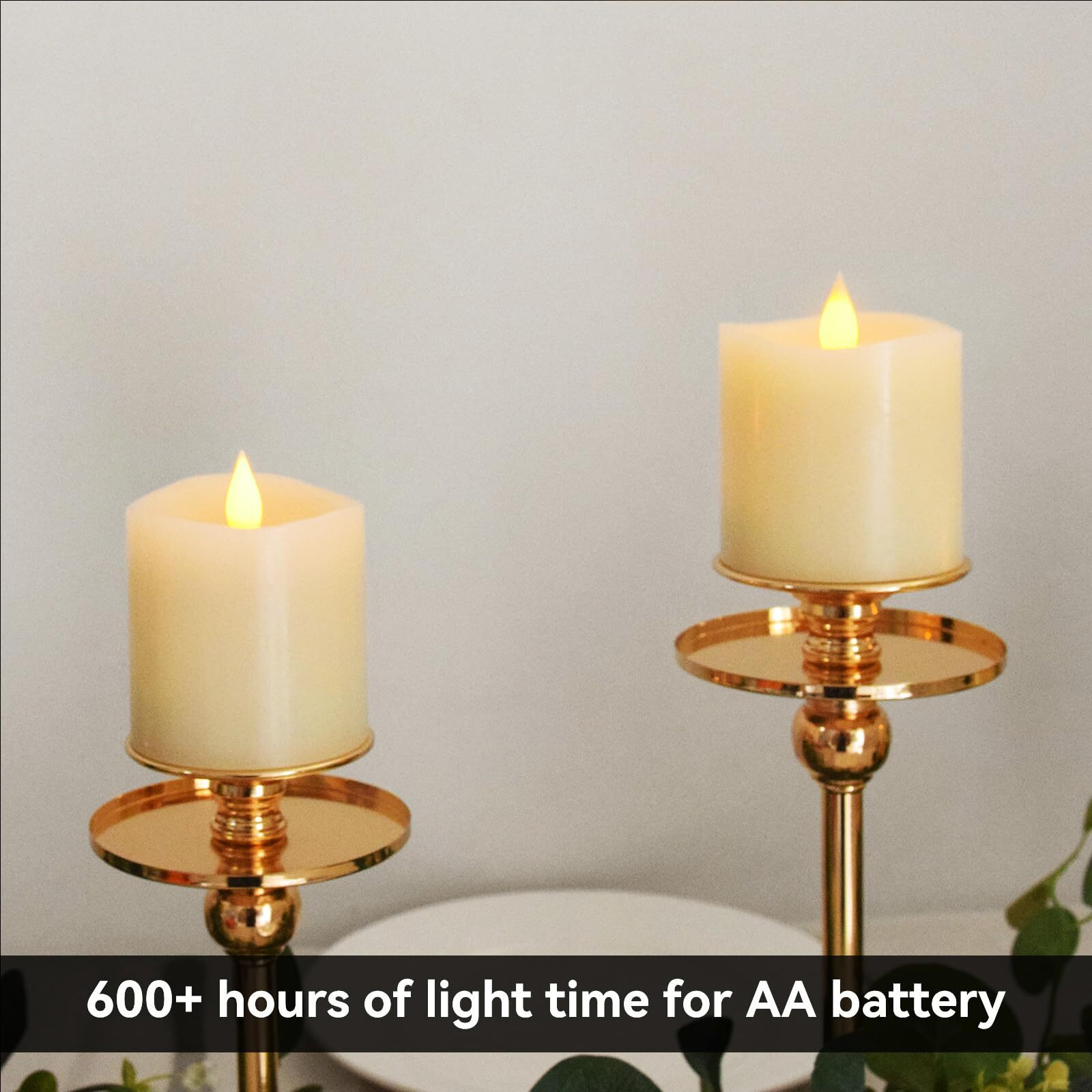 Genwelled Life Plus 3X3 Flameless Candles With Remote Set Of 2, 3 Inch Battery Candles Flickering With Timer, Led Pillar Candle For Valentines Day Decorations Indoor/Outdoor, Lvory White