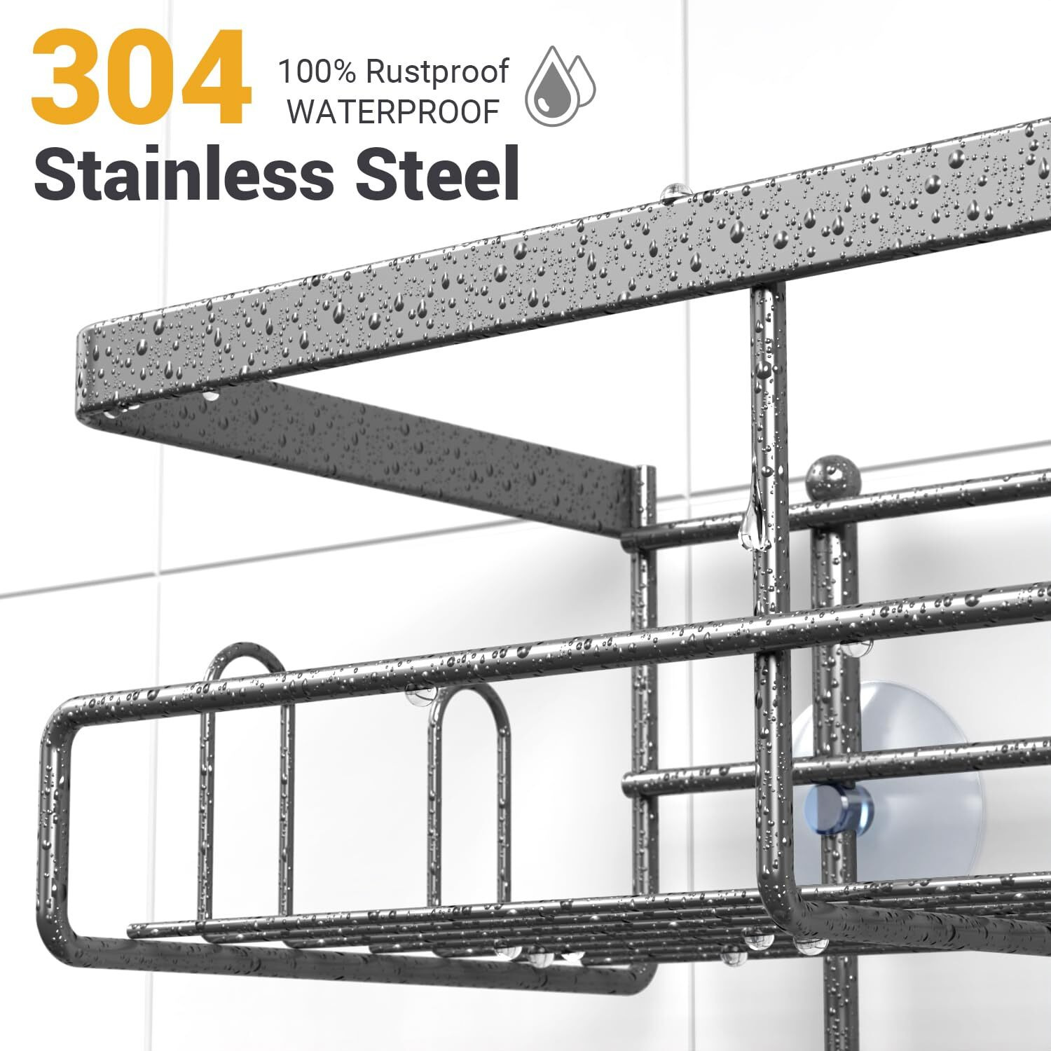 Aktecke Shower Caddy Hanging Bathroom Organizer Rustproof Shower Shelf For Inside Shower - No Drilling Shower Racks Over Showerhead - Bath Shower Shelves Rack For Shampoo Soap Silver