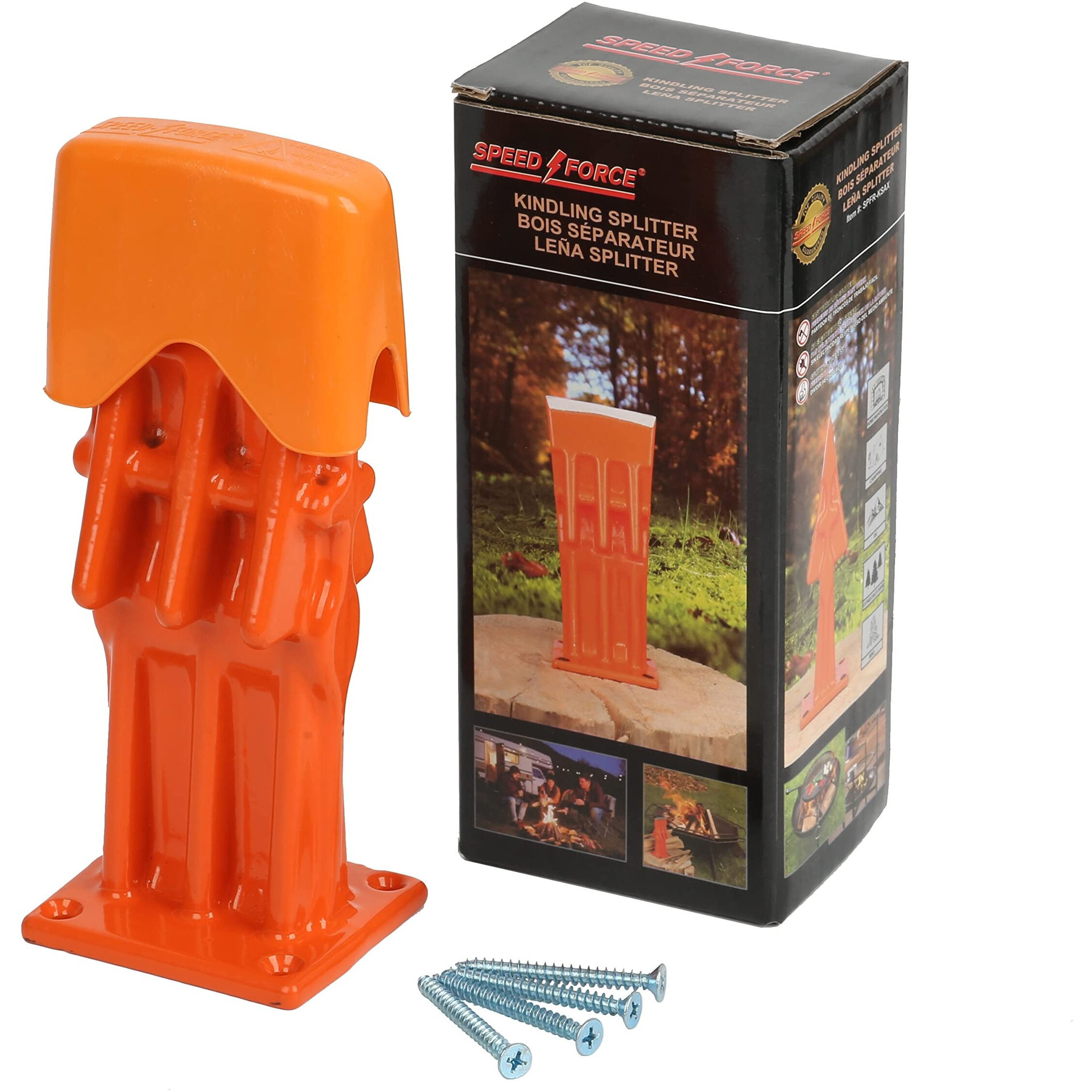 Speed Force Firewood Kindling Log Wood Splitter - No AxeWedge Point Splits Firewood