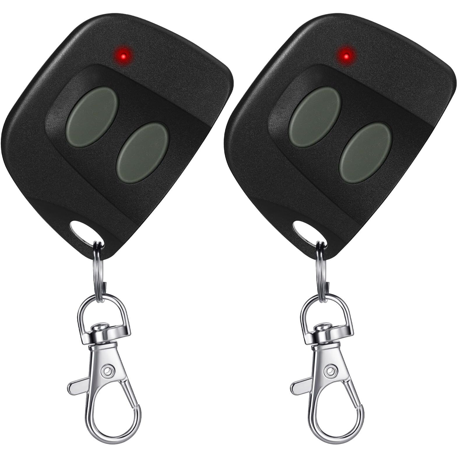 Kingdder 2 Pcs 10 Dip Switch Garage Door Remote Two Button Garage Remote Compatible With Multicode 300Mhz 3089 3060 3070 3083 Door Opener With Keychain, Control 2 Different Doors Simultaneously