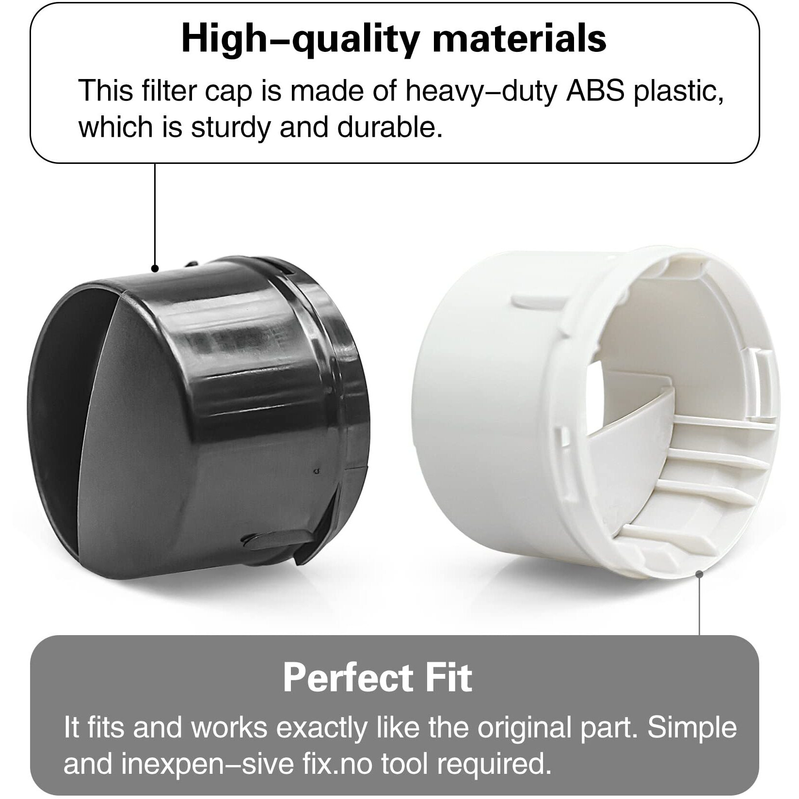 2260502B 2260502W 2260518B Refrigerator Water Filter Cap Cover Replacement For Kenm0Re/Whirlp00L- Black 1 Pack