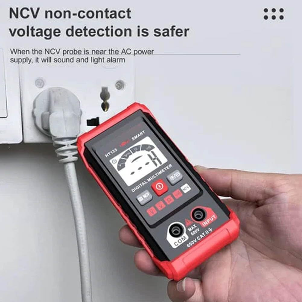 Ht Automatic Digital Multimeter,Tm-510 4000 Counts Smart Digital Multimeter,Digital Display Intelligent Multimeter,Voltage Tester With Non-Contact Voltage Function (1 Pcs)
