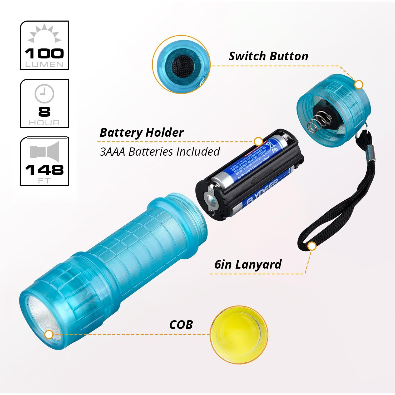 Kunhe 5 Pack Glow In Dark Flashlight Fluorescent Small Mini Led Flashlights Cob Flashlights For Kids Portable Handy Flashlight For Party Favor Hiking Camping In 5 Colors
