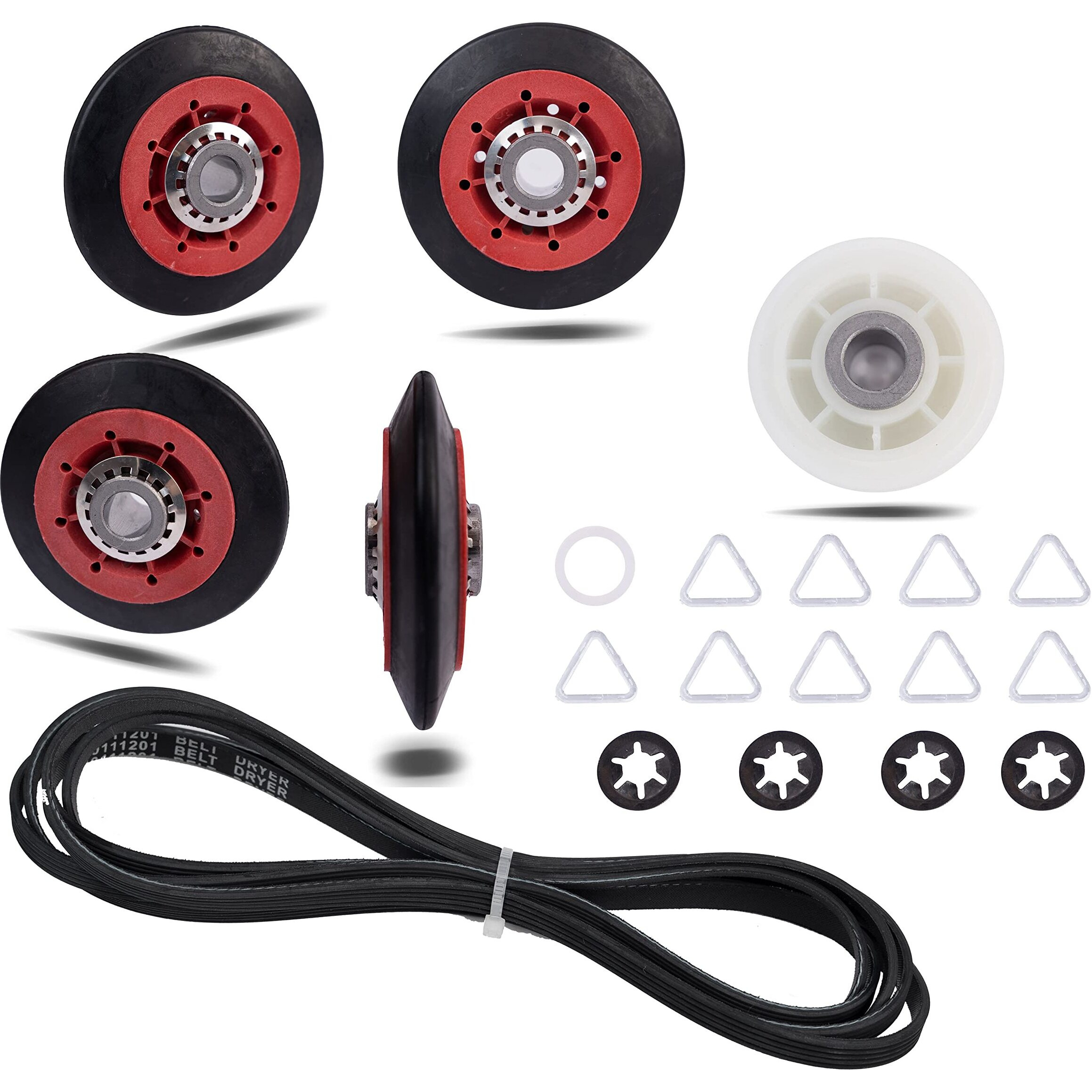 Dryer Repair Kit Drum Roller Idler Pulley Belt Fit For Maytag 3000 Series Mede500Vw1 Mede300Vw1 Medc215Ew1 Med9600Sq0 Med9700Sq0 Medx500Xw0 Medc700Vw0 Medx600Xw0 Mgde500Vw2 Mgdb850Yg1 Medx700Xw0