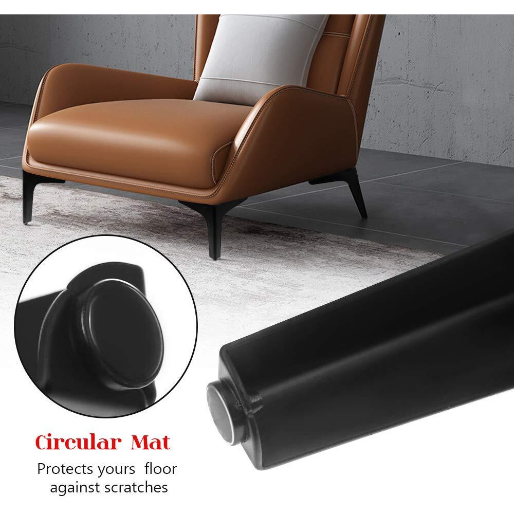 Seimneire 4Pcs 5 Inch Furniture Legs, Modern Style Furniture Sofa Legs Metal Matte Black Triangle Feet For Table Cupboard Sofa Couch Chair