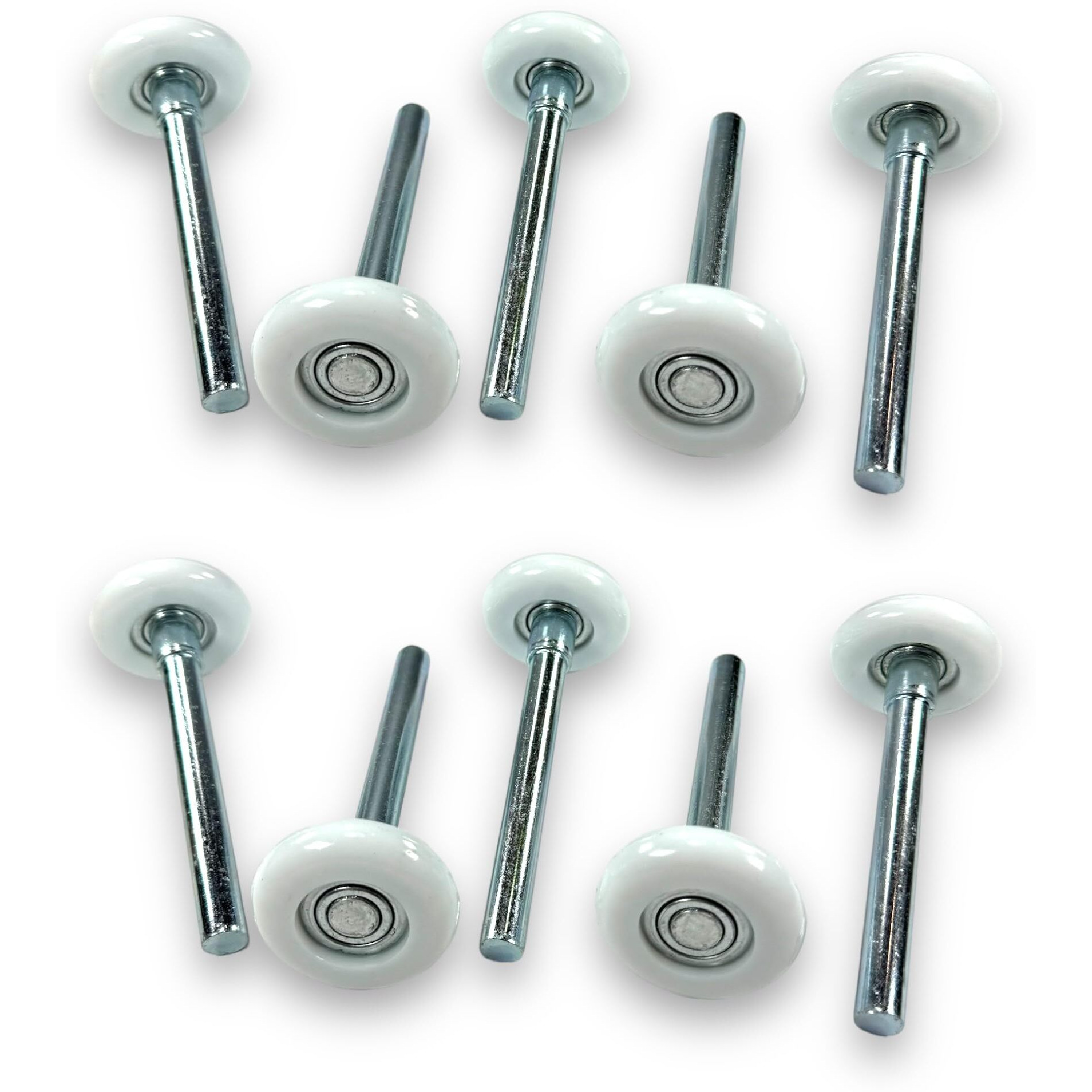 Garage Door Rollers, Premium Sealed Nylon, Quiet, Strong, 4"" Inch Stems, 2"" Inch Rollers, 13 Balls | 10 Pack | Bc Precision