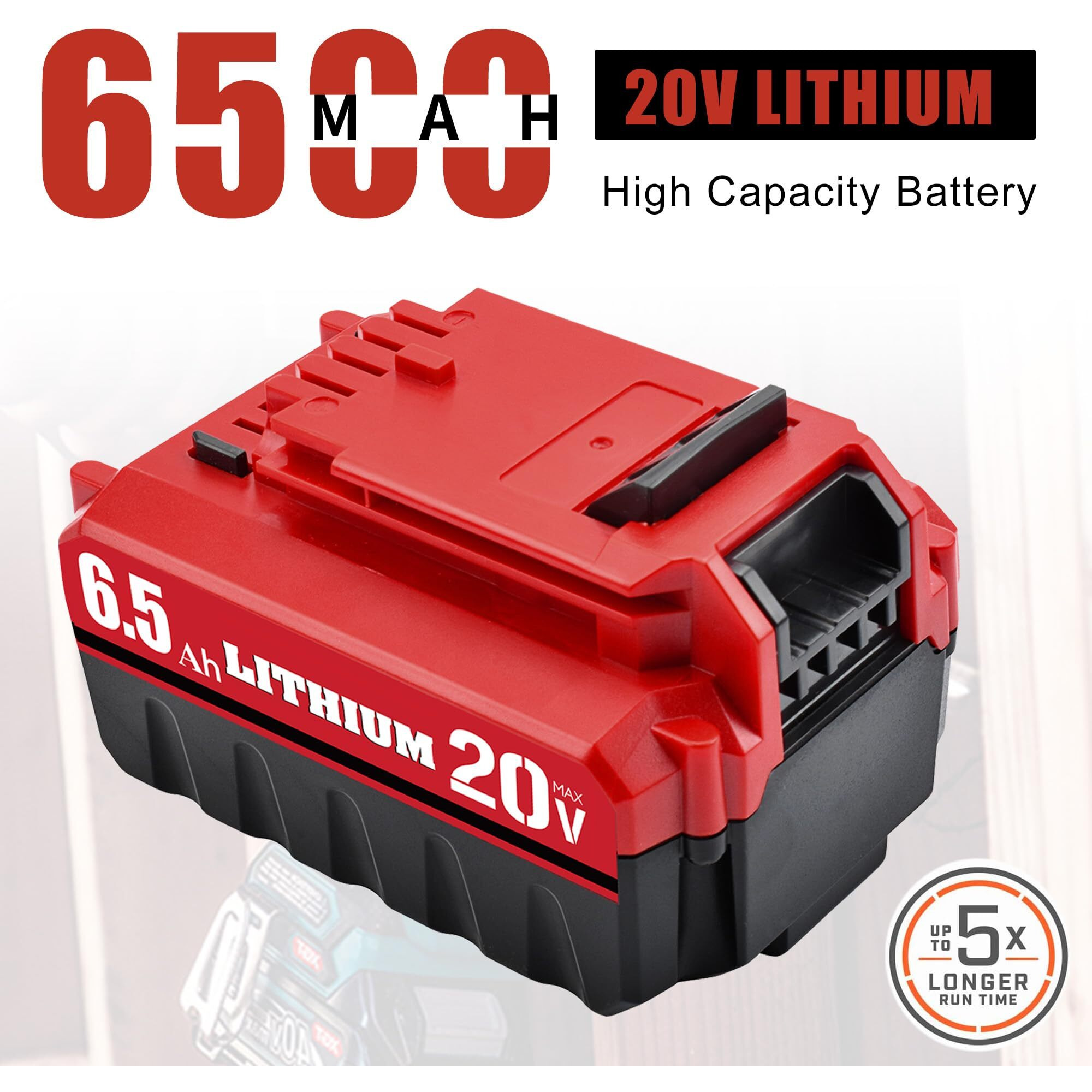 Bonacell 2 Pack 6.5Ah 20V Pcc685L Replacement For Porter Cable 20V Battery Compatible With Porter Cable 20V Lithium Battery Pcc680L Pcc681L Pcc682L Pcc685L Pcc660B Pcc790B