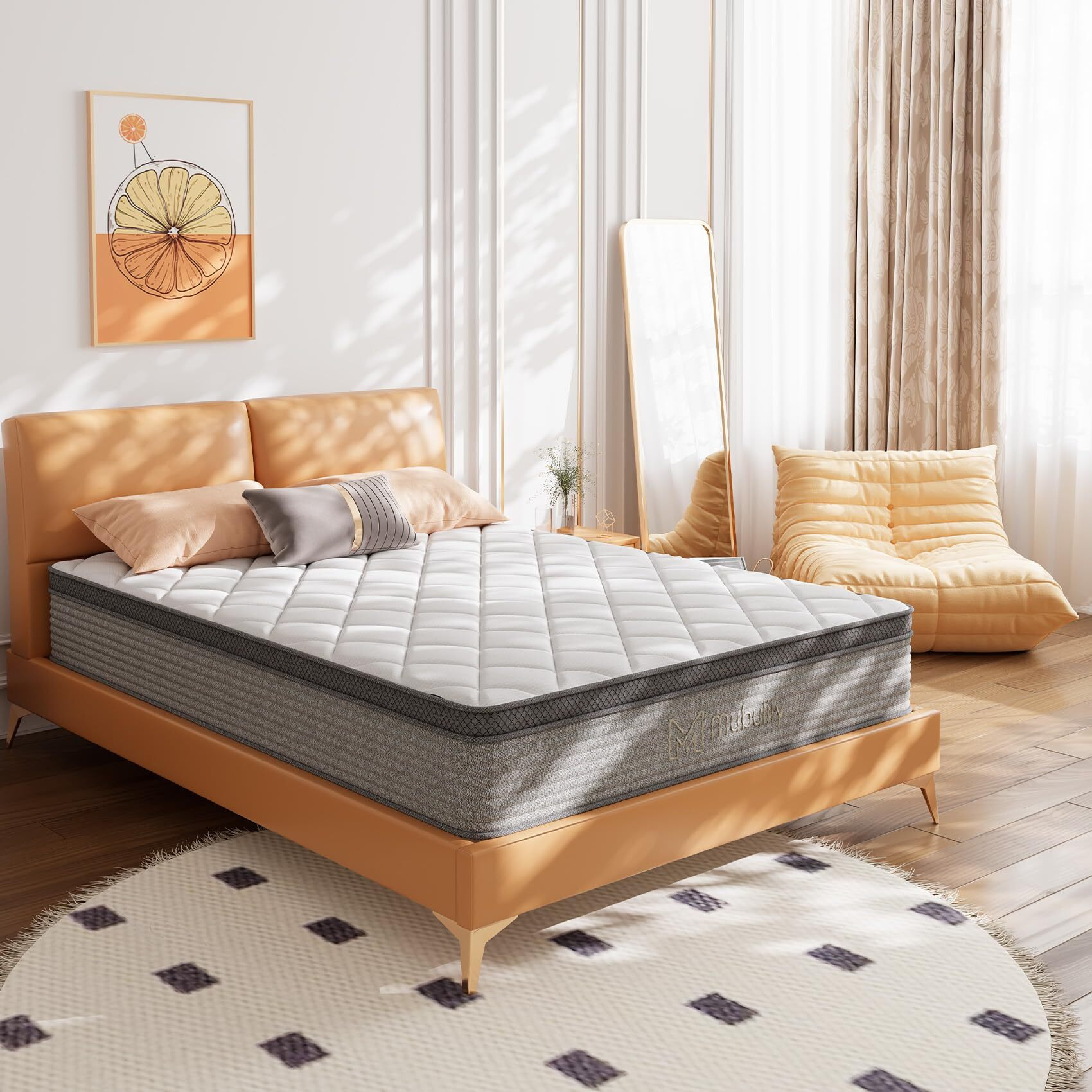 Mubulily Queen Mattress,10 Inch Gel Memory Foam And Innerspring Hybrid Mattress In A Box With Individual Pocket Spring For Motion Isolation & Silent Sleep,Certipur-Us,100 Nights Trial