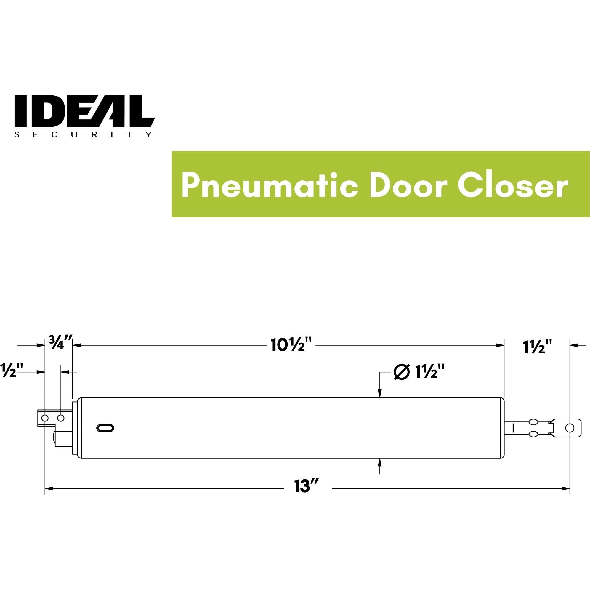 Ideal Security Bk1730 Heavy Pneumatic Storm Door Closer And Screen Door Closer, 10.5   , Black