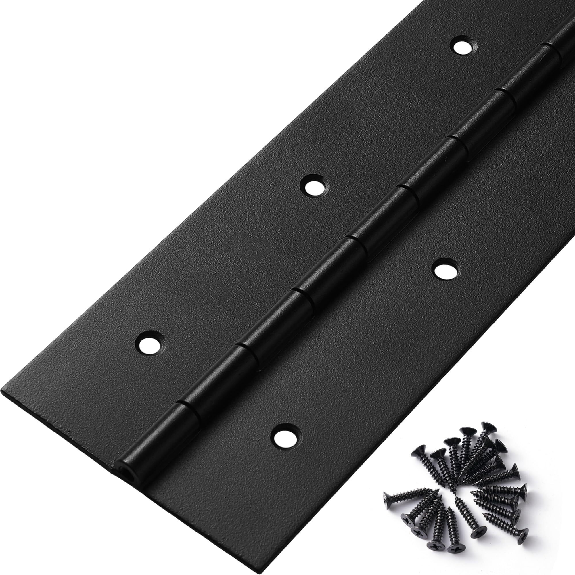 Heavy Duty Piano Hinge 30 Inch X 3 Inch Width, True 0.060'' Thick Stainless Steel Black Piano Hinge For Heavy Duty Cabinet, Door, Toolbox, Wooden Box, Metal Plate, Furniture, Industrial Project