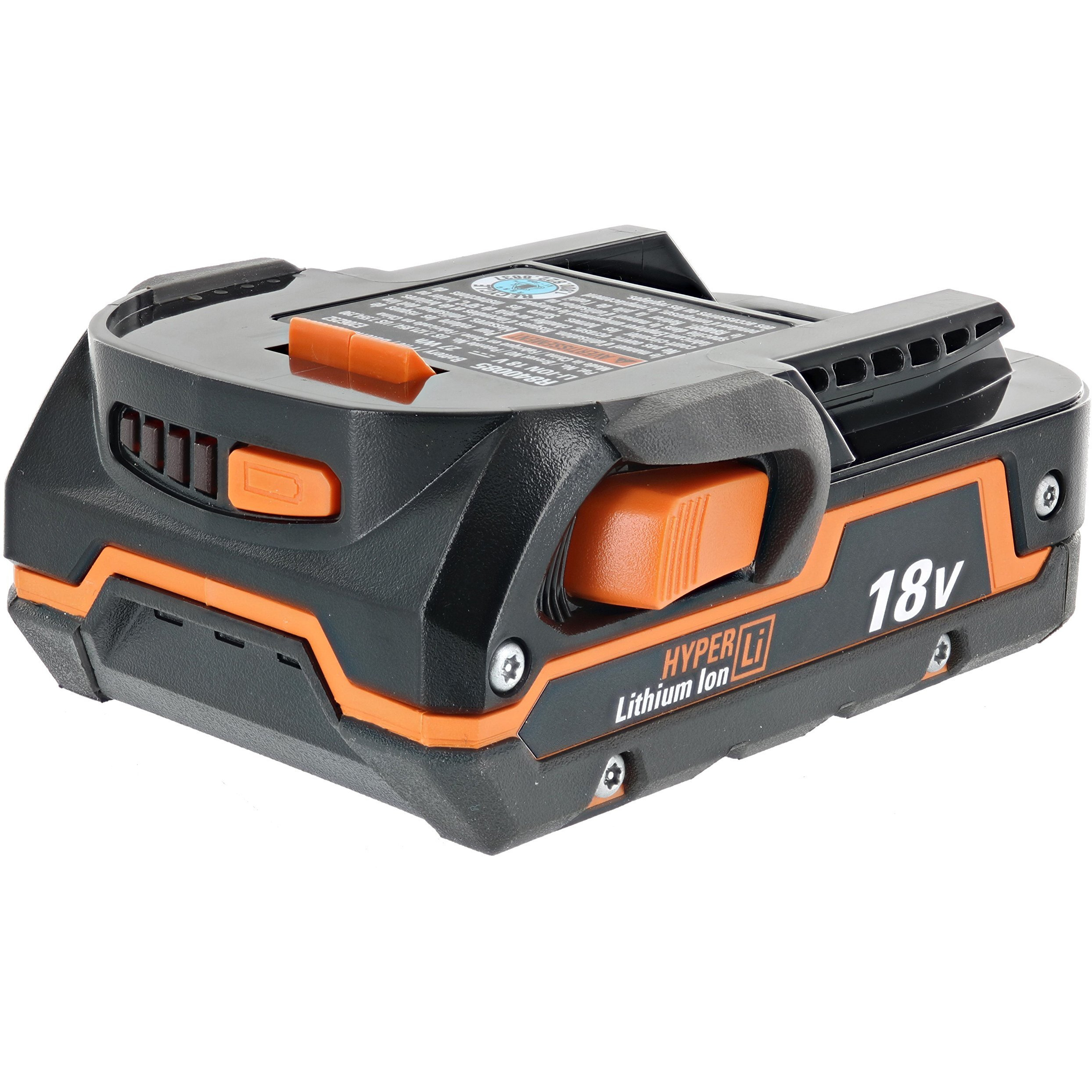 Ridgid Genuine Oem Ac840085 1.5 Amp Hour 18V Compact Lithium Ion Power Tool Battery With Onboard Fuel Gauge And Flat Standing Base