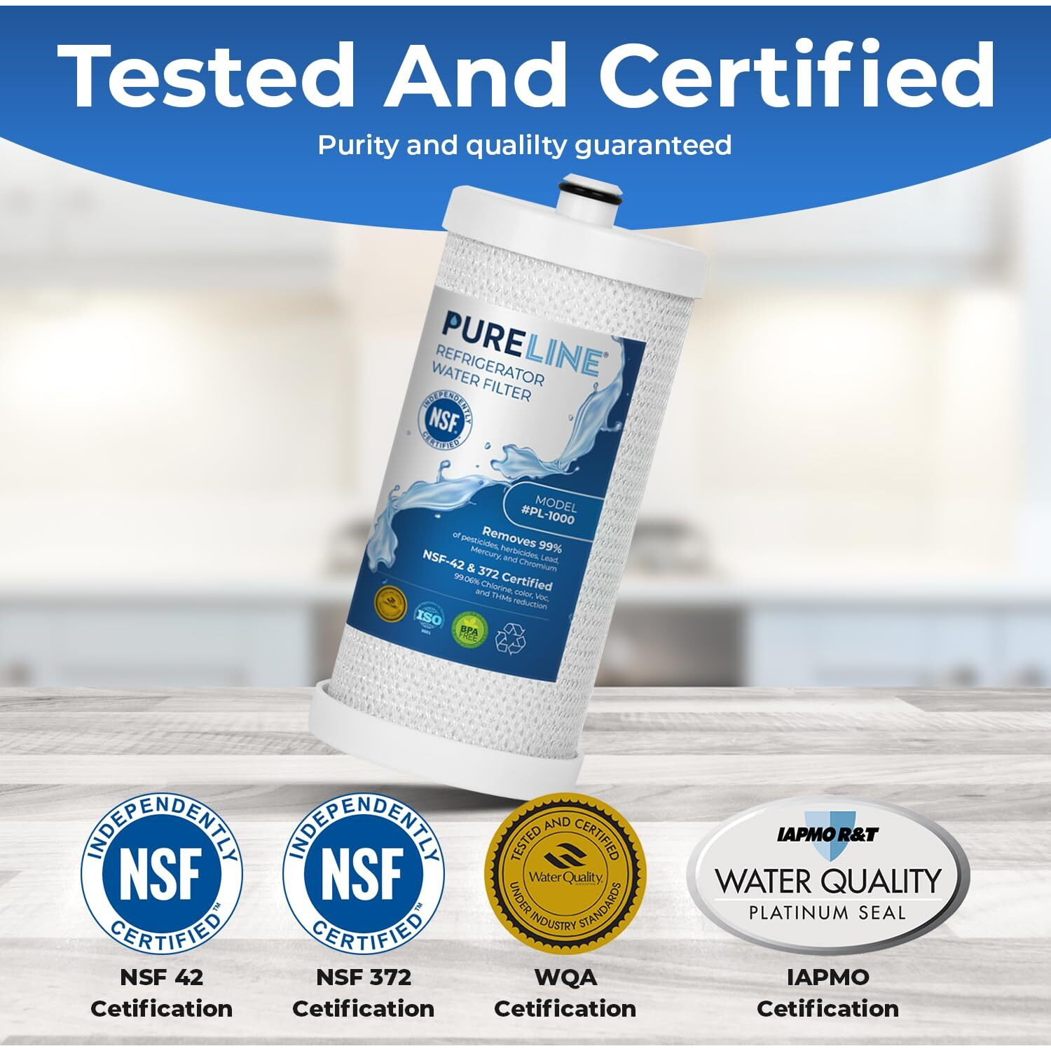 Pureline Wf1Cb Replacement For Frigidaire Wf1Cb, Puresource Ngrg 2000, Refrigerator Water Filter - Reduces Bad Taste & Odor