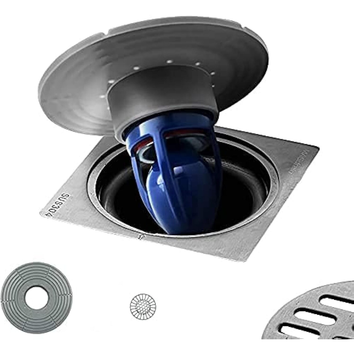 Shower Drain Floor Drain Backflow Preventer Magnetic Levitation One-Way Drain Valve Fast Drainage Shower Plug Insert Drain Plug Fit For Tube Depth 2.56-4.13In (Caliber(2-3.9In),Depth 3,15In)