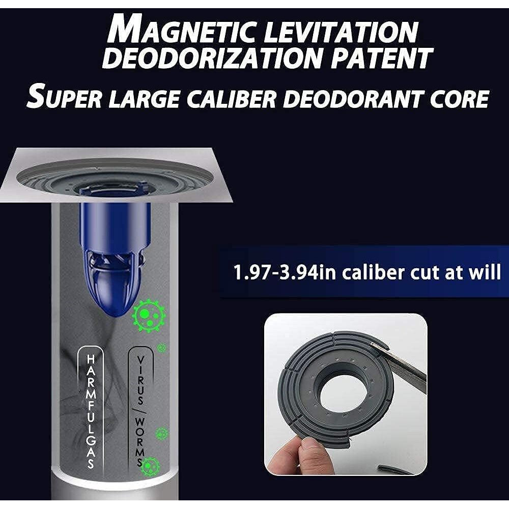 Shower Drain Floor Drain Backflow Preventer Magnetic Levitation One-Way Drain Valve Fast Drainage Shower Plug Insert Drain Plug Fit For Tube Depth 2.56-4.13In (Caliber(2-3.9In),Depth 3,15In)