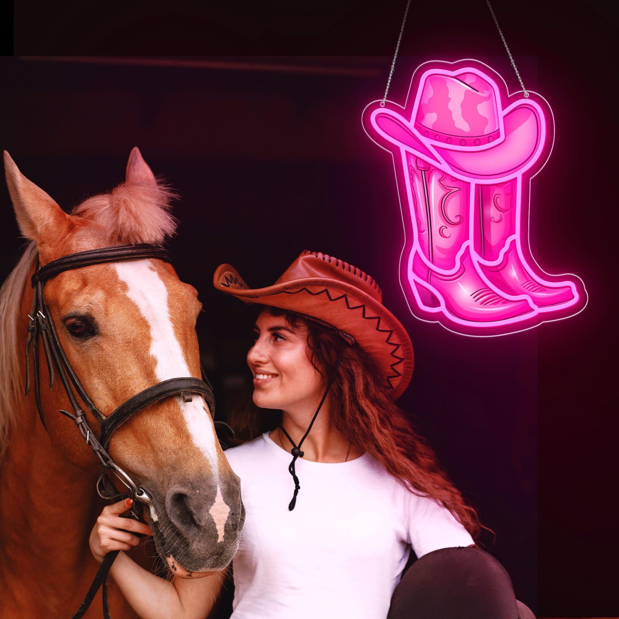 Zlooree Cowboy Boot With Hat Neon Signs For Wall Decor, Led Pink Cowgirl Boot Neon Sign, Pink Aesthetic Western Wall Art, Cowboy Led Sign For Game Room Bedroom Party Bar Decor Birthday Christmas Gifts