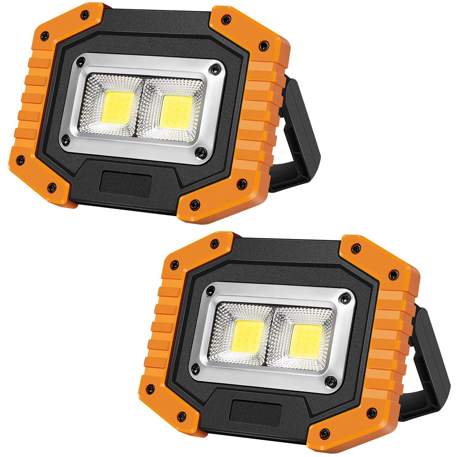 Led Work Light, Otyty Rechargeable Work Light Portable Flood Lights Magnetic Led Light For Outdoor Camping Hiking Emergency Car Repairing Job Site Lighting 2 Pack