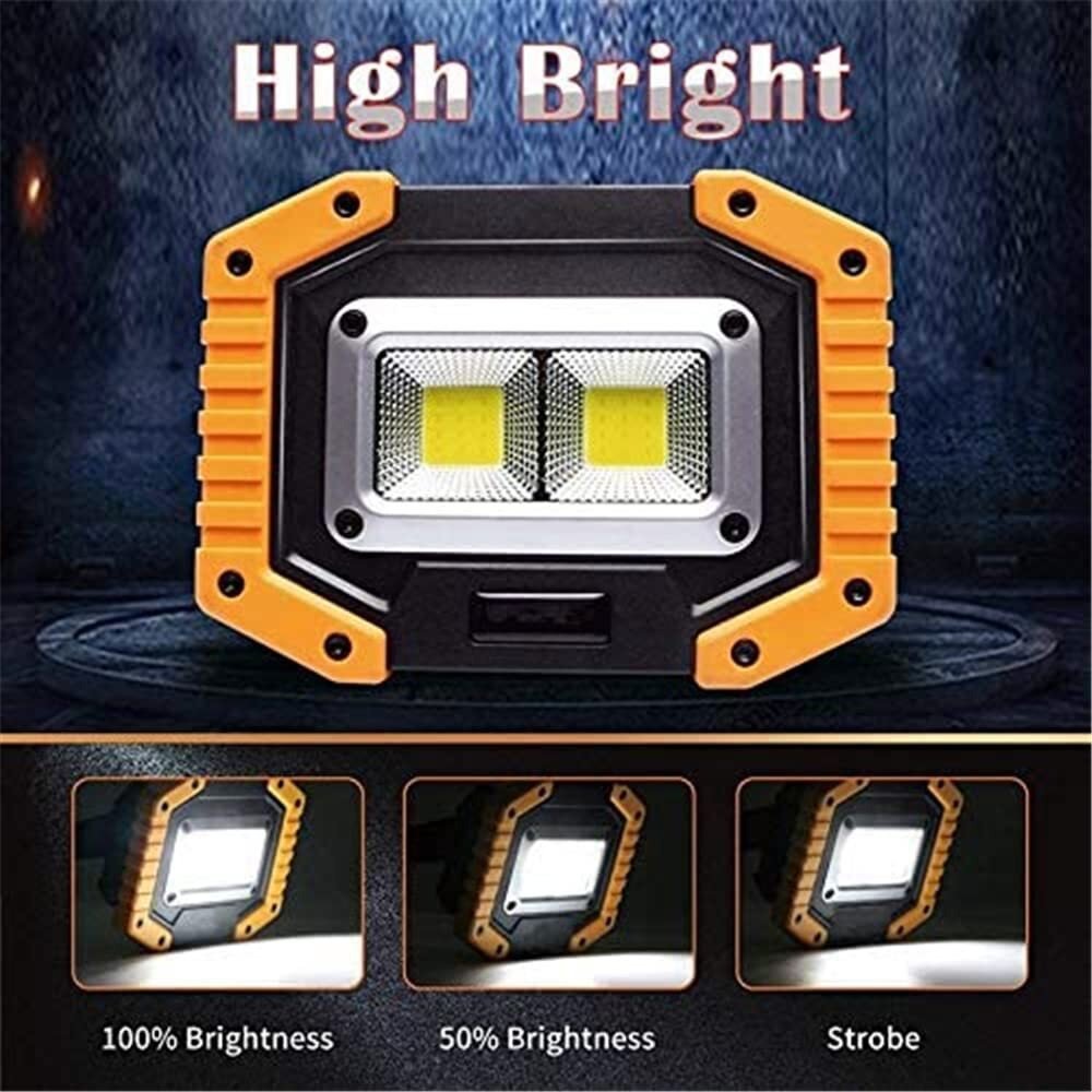 Led Work Light, Otyty Rechargeable Work Light Portable Flood Lights Magnetic Led Light For Outdoor Camping Hiking Emergency Car Repairing Job Site Lighting 2 Pack