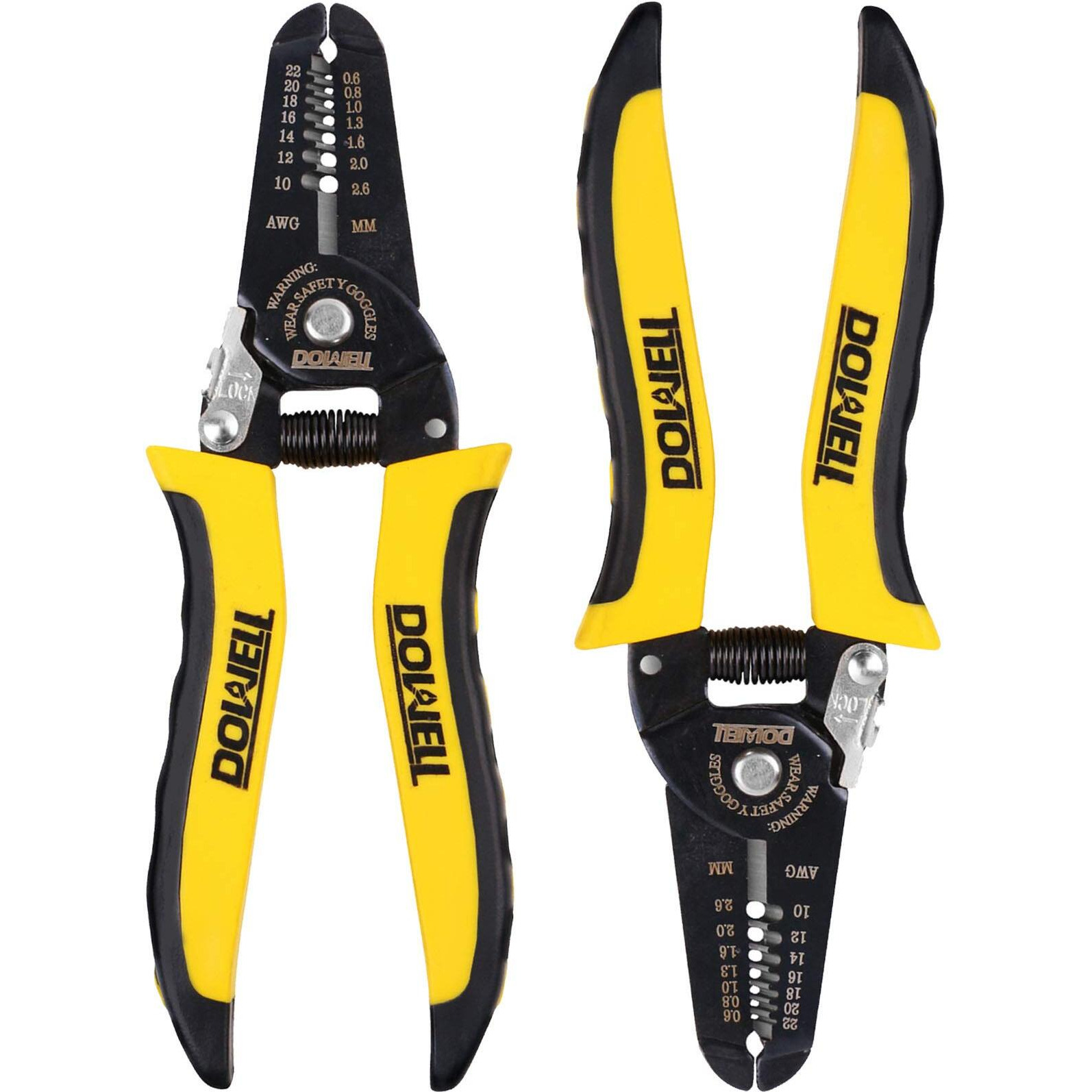 Dowell 10-22 Awg Wire Stripping Tool Wire Stripper Cutter Pliers Tool Multi-Function Hand Tool For Electrician 2-Piece