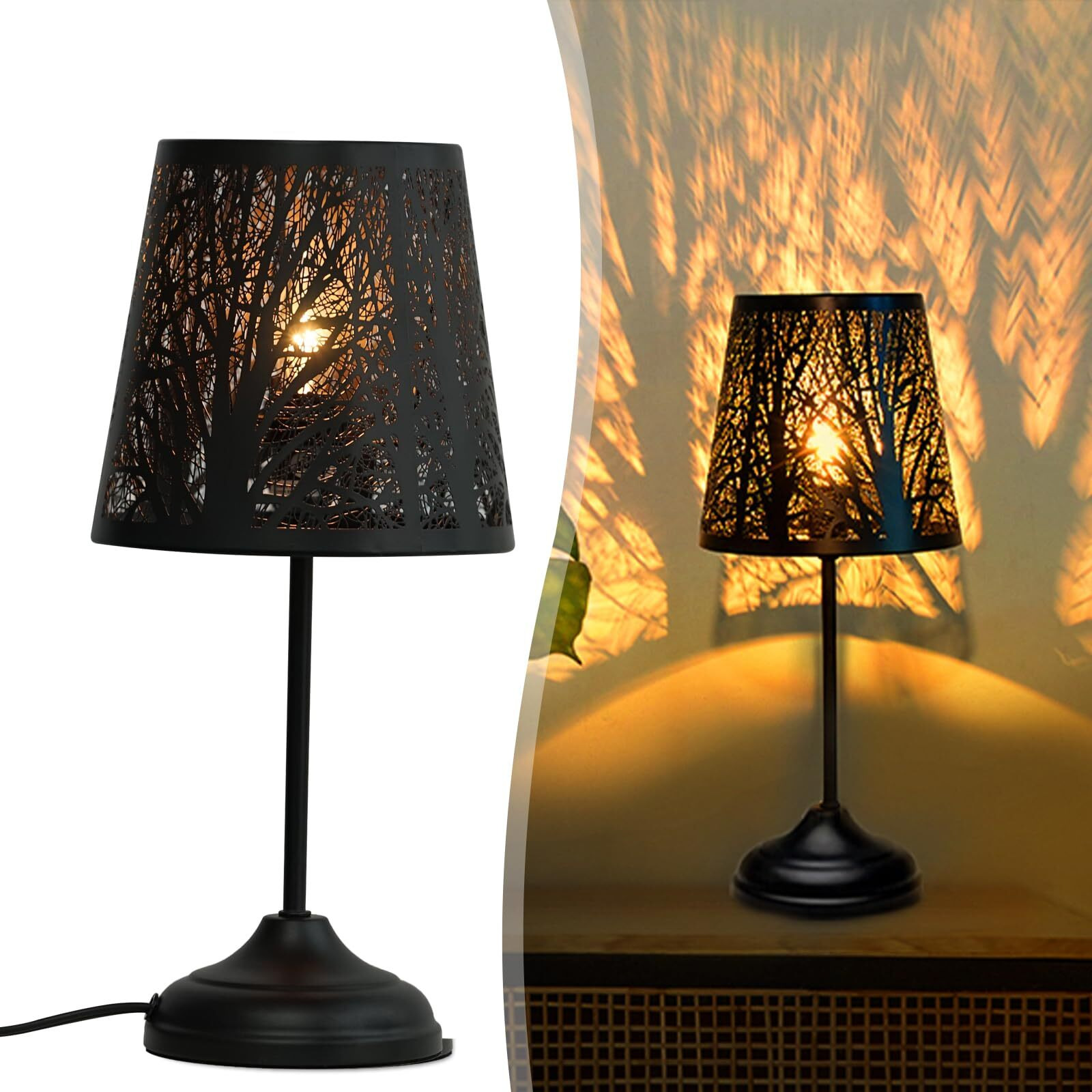 Zqqlite Led Lights Table Lamp,Touch Lamps For Nightstand,3-Levels Brightness,Lamp For Bedroom,Bedside Lamps,Desk Lamps For Home,Living Room,Office(Black)