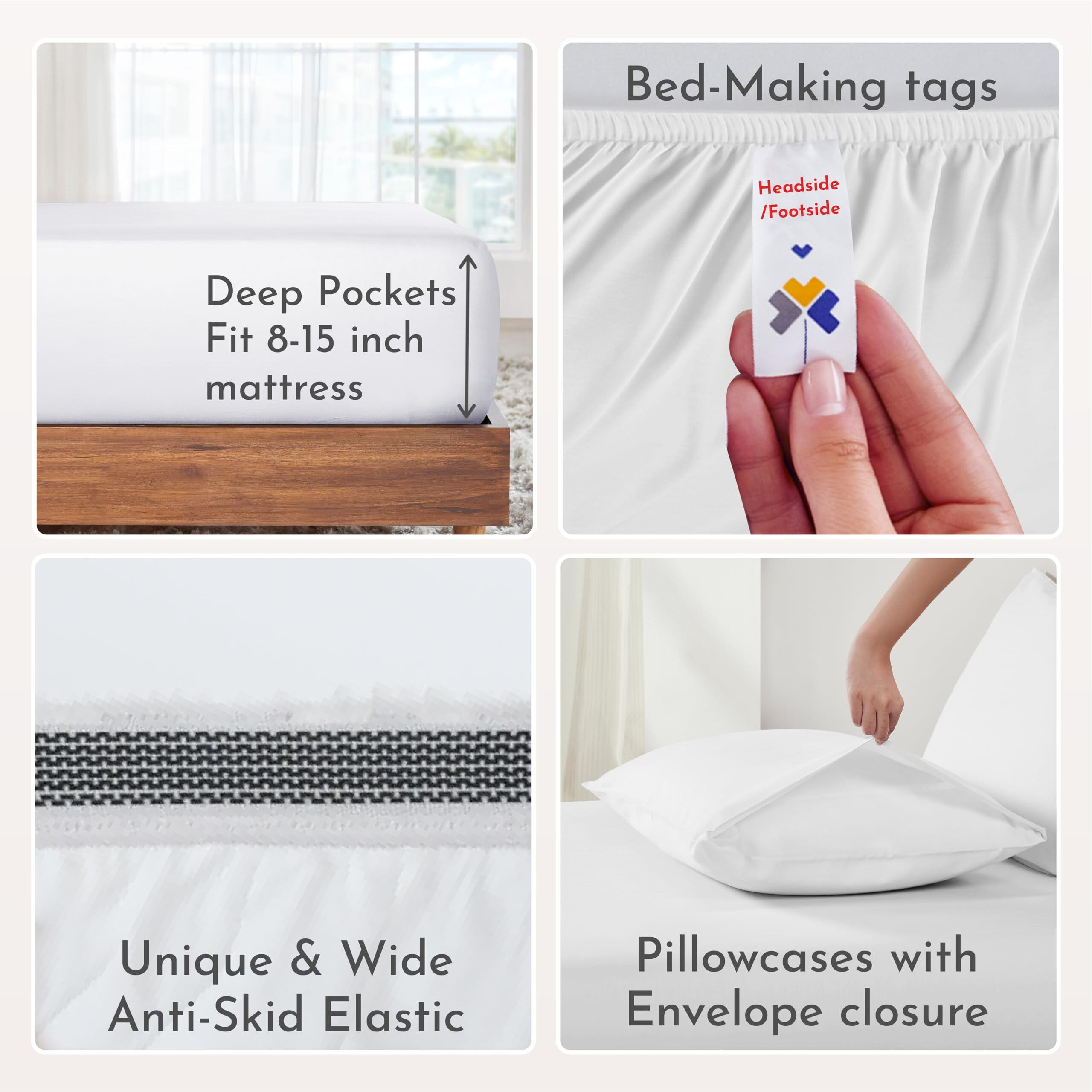 California Design Den Percale Full Size Sheet Sets, Deep Pocket 100% Organic Cotton Sheets, Gots Certified, Soft, Breathable & Cooling Sheets Full Size Bed, White Sheets