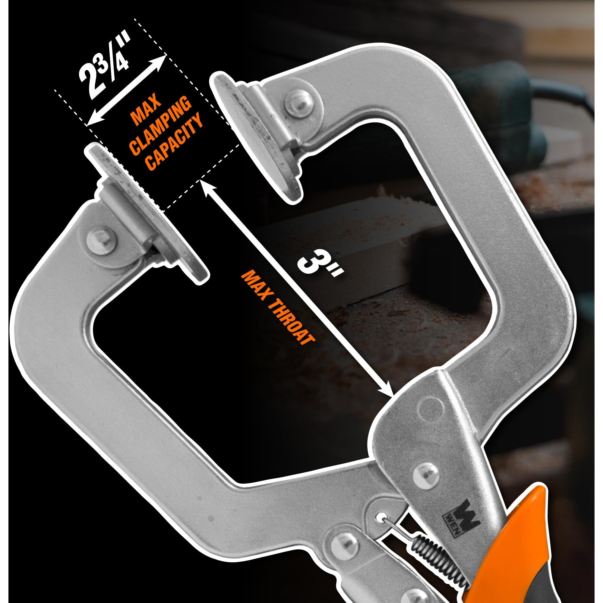 Wen Cl327F 3-Inch Face Clamp For Woodworking And Pocket Hole Joinery