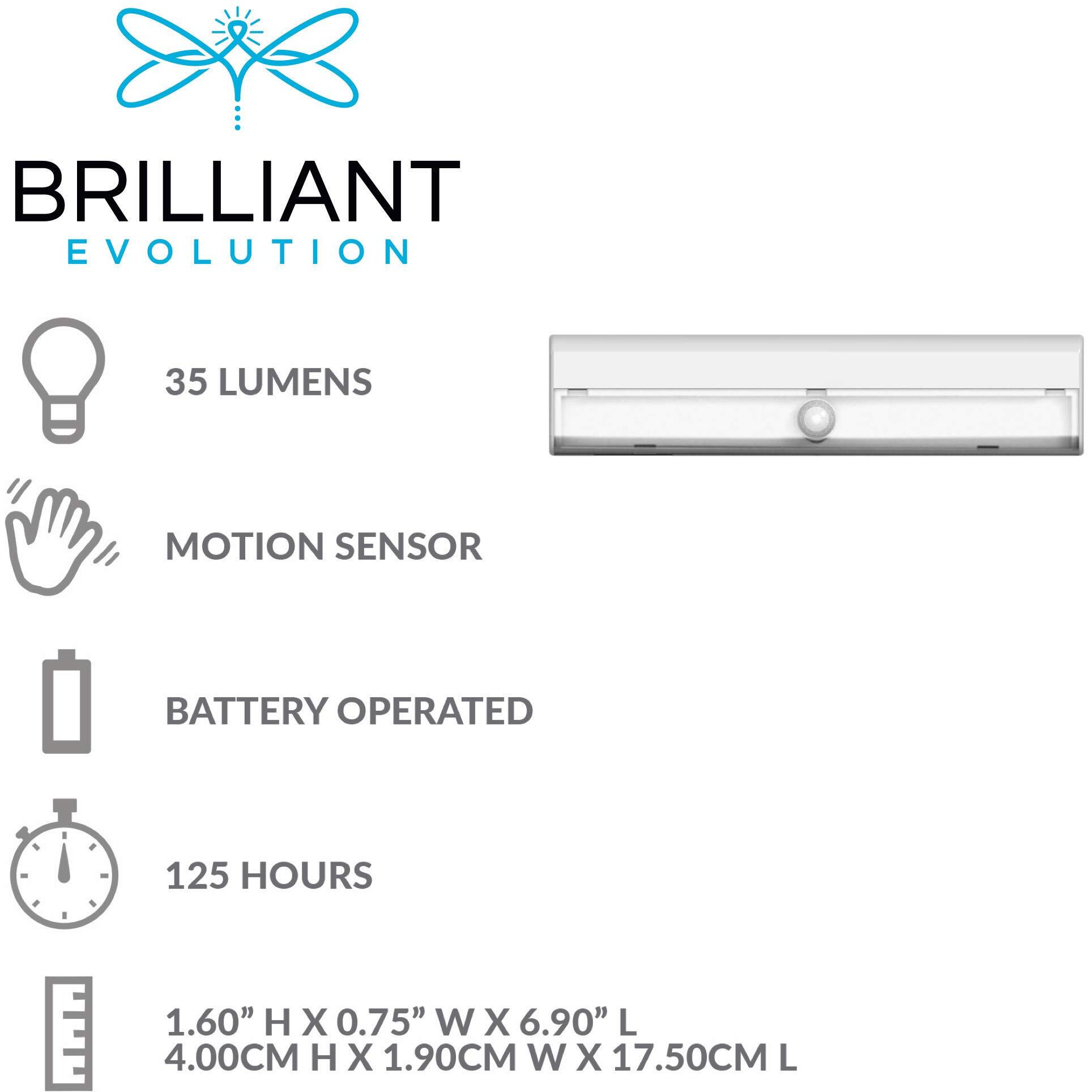 Brilliant Evolution Wireless Led Stair Lights With Motion Sensor - 3 Pack Battery Operated Stick On Night Lights
