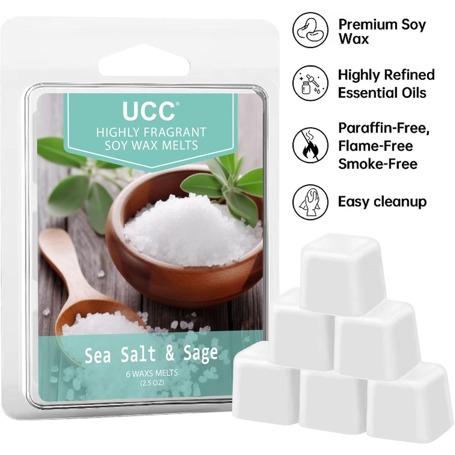 Ucc Plant Based All Natural Wax Melts, Strong Fragrance, Long Lasting Premium Soy Scented Melts Cubes, Wax Melts Tarts, Colored Wax Melt - 4 Pack