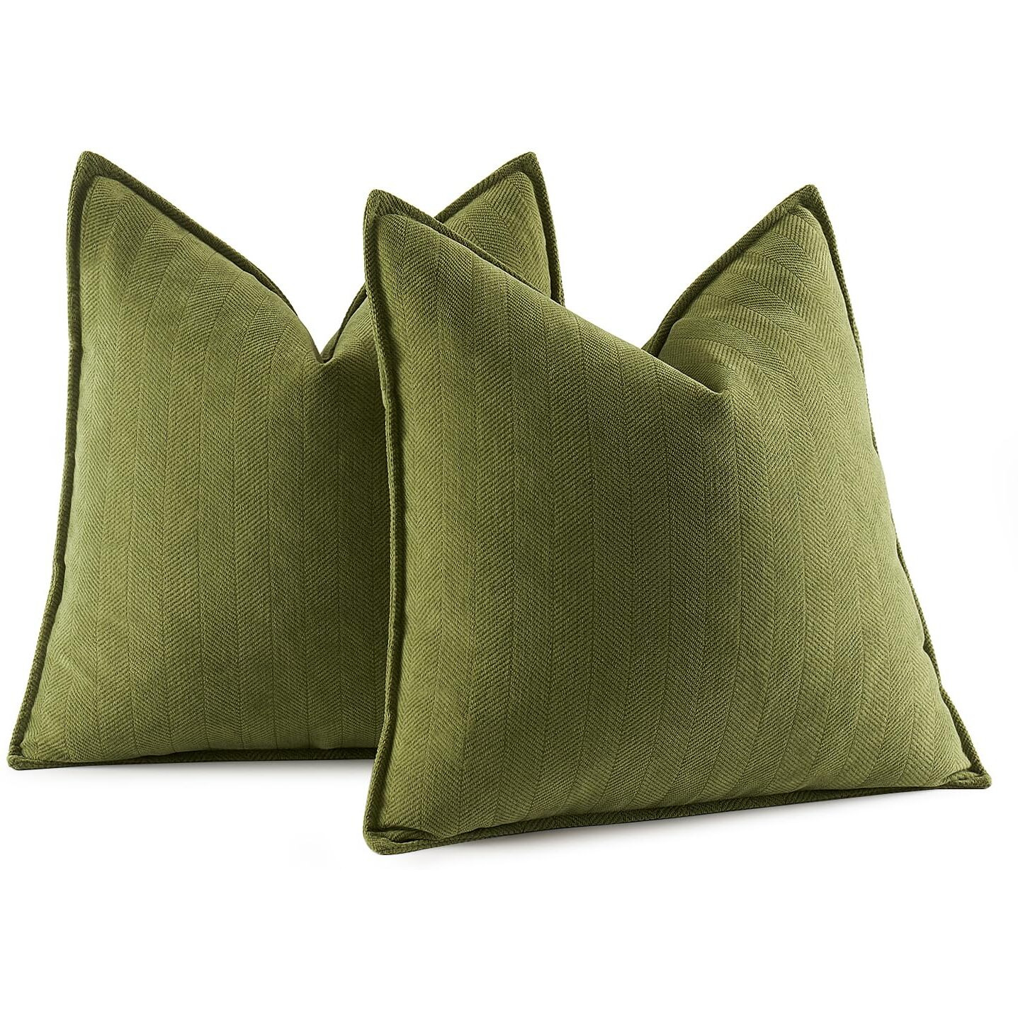 Miulee Pack Of 2 Moss Green Decorative Pillow Covers 26X26 Inch Soft Chenille Couch Throw Pillows Farmhouse Cushion Covers With Elegant Design For Sofa Bedroom Living Room Home Decor