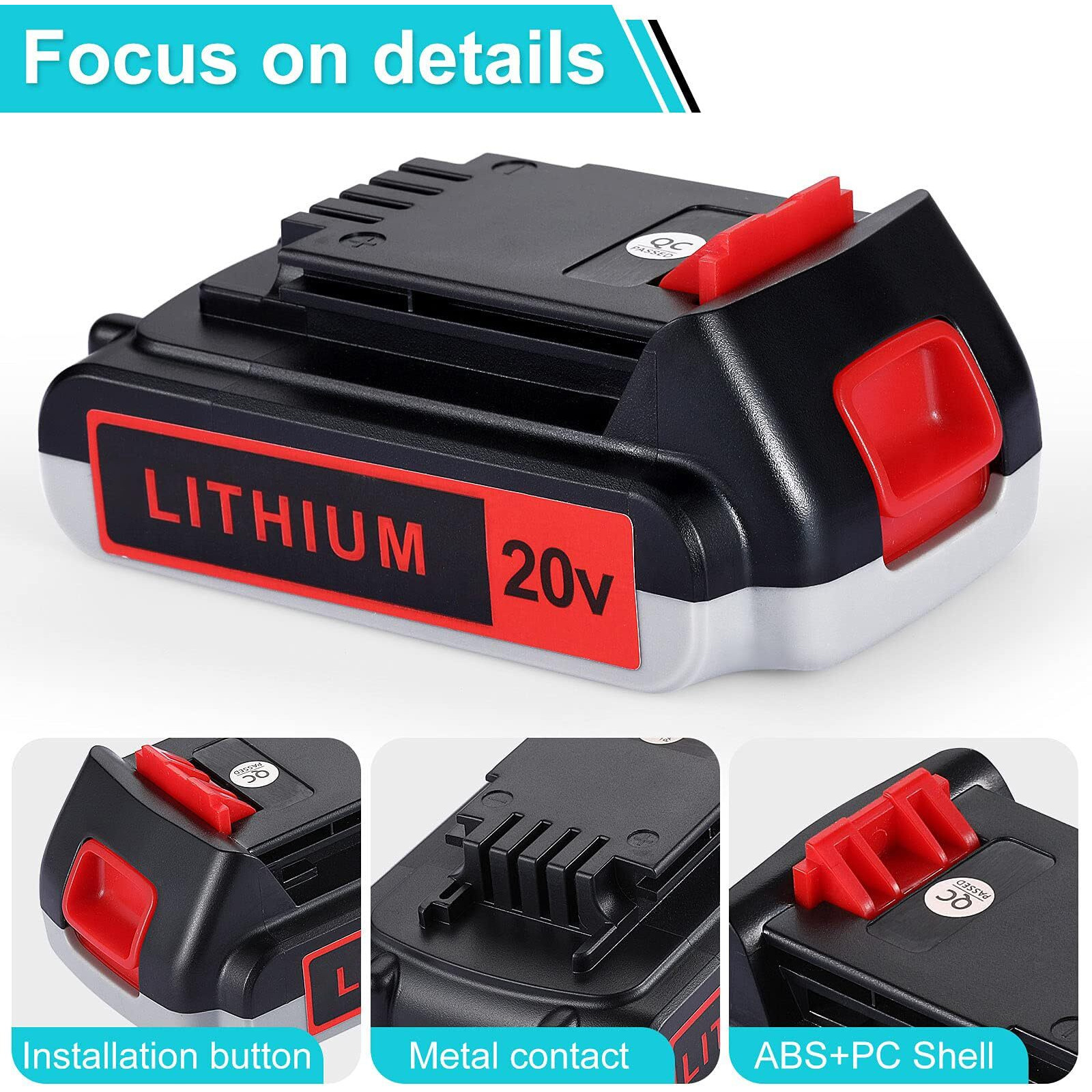 Uadca 2Packs 3.0Ah Replace Battery For Black And Decker 20V Lithium Battery 3000Mah Lbxr20 Lb20 Lbx20 Lbxr2040 Lb2X4020-Ope Lbxr20B-2 Black Decker 20V Max Battery