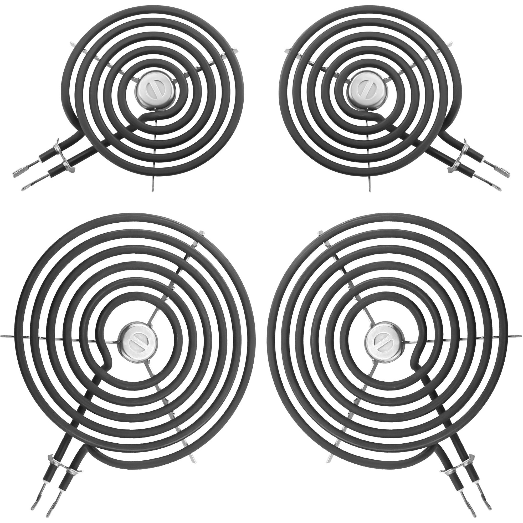 Wb30M1 Wb30M2 Electric Stove Burners Replacement-G-E Stove Burner Replacement Kit-Fit For G-E Hot-Point Stove Top Element Burner-2 Wb30M1(6"") & 2 Wb30M2(8"") Stove Burner Kit By Ami Parts