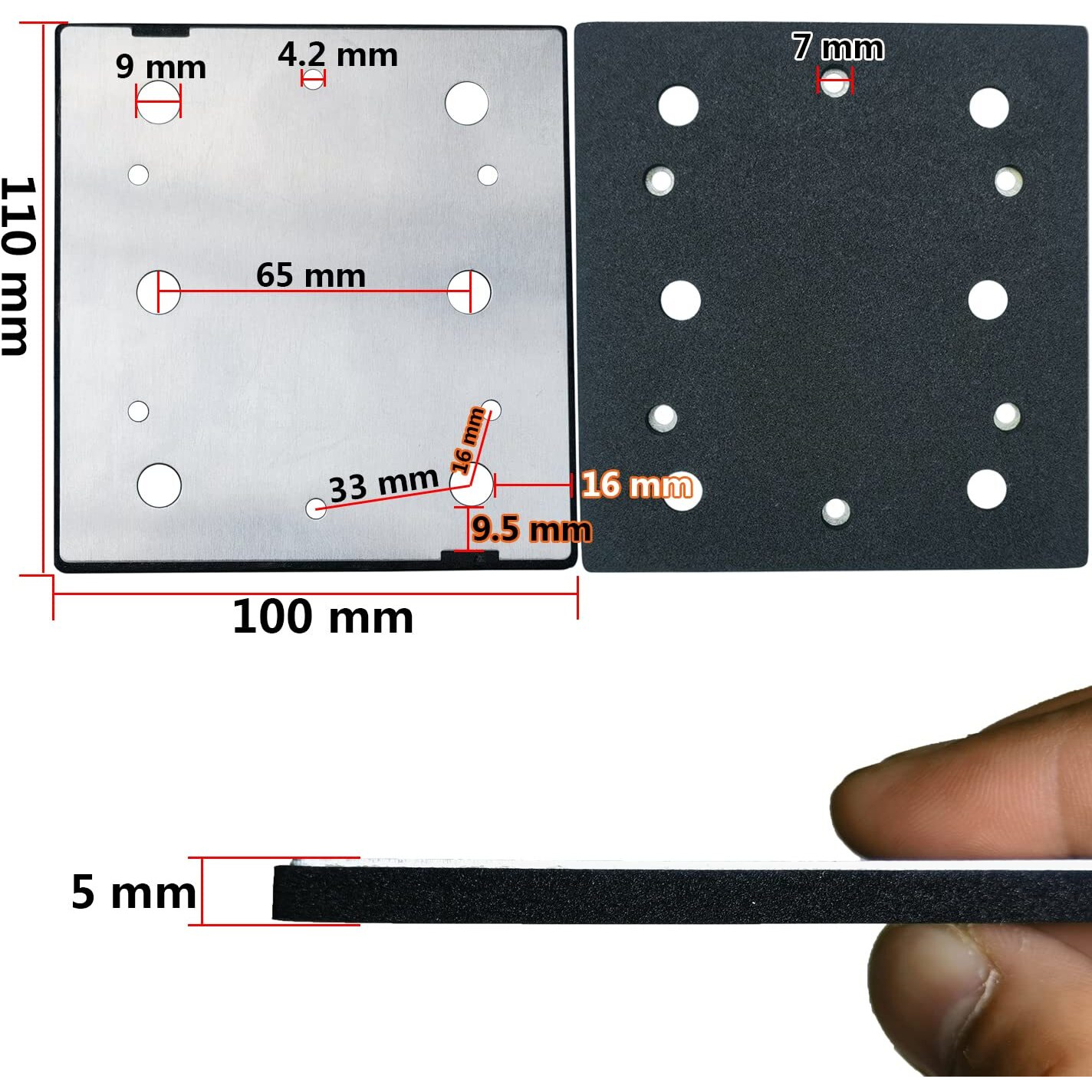 Square Sander Pads 1/4 Sheet Finish Sander Replacement Pad For Ryobi Double Insulated Sander S652D S652Dk S652Dg - (1 Pack)