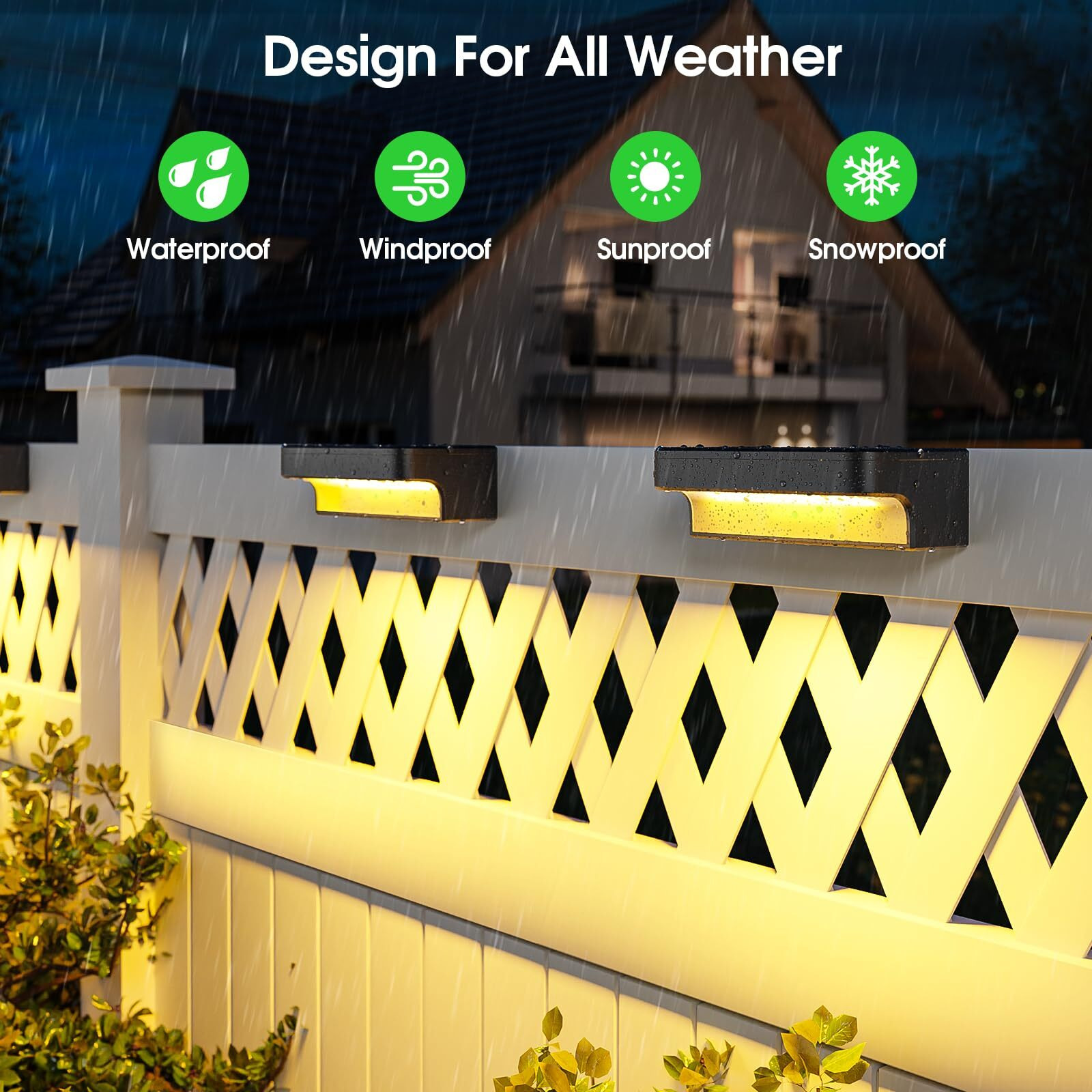 Asomst Solar Deck Lights Outdoor 16 Packs, Led Solar Step Light Waterproof, Solar Powered Fence Lighting Warm White For Stairs Yard Garden Patio Pathway Railing