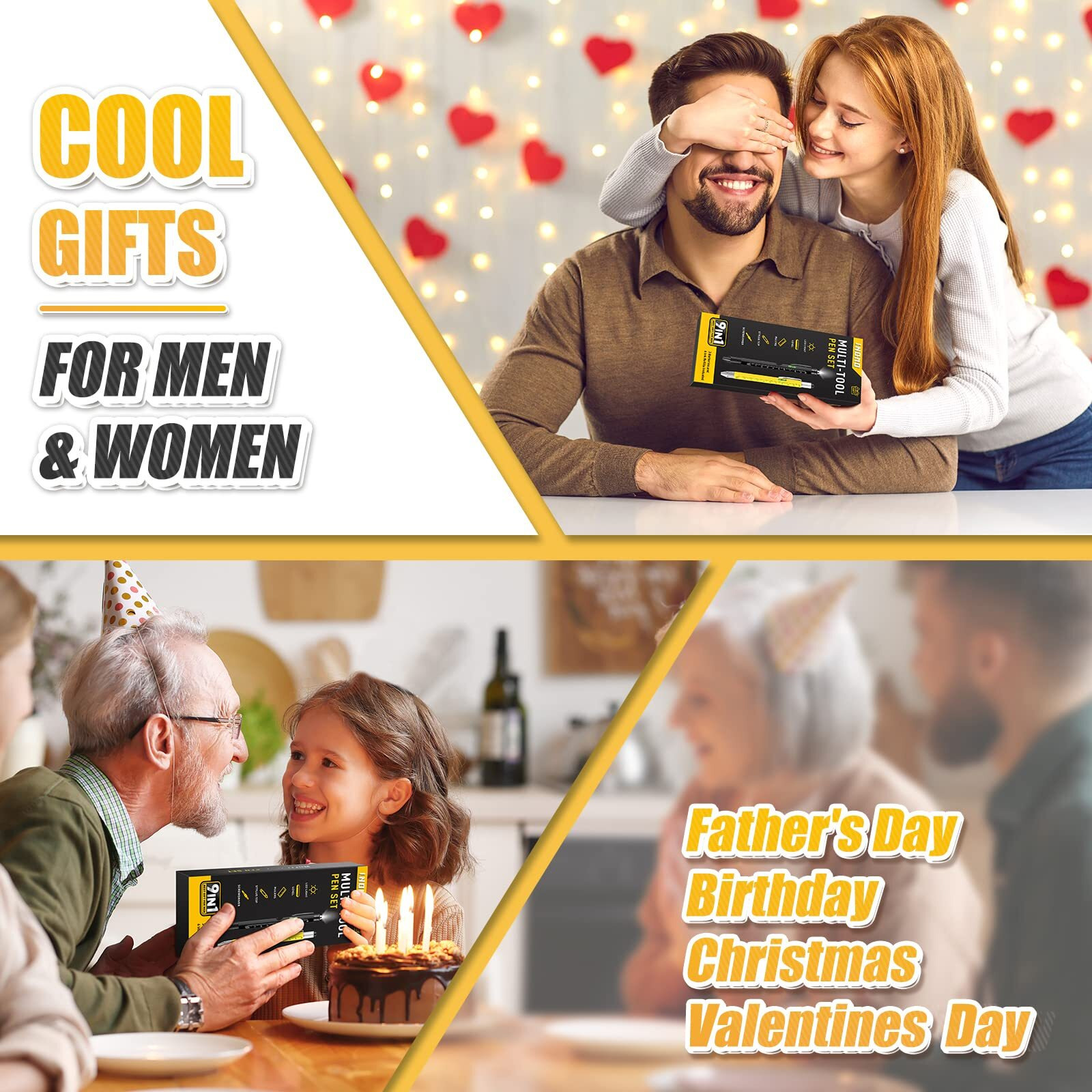 Stocking Stuffers For Men, 9 In 1 Multitool Pen Gifts For Men, Mens Stocking Stuffers For Adults, Mens Gifts For Christmas, Gifts For Dad,Grandpa,Husband, Dad Gifts For Men Who Have Everything