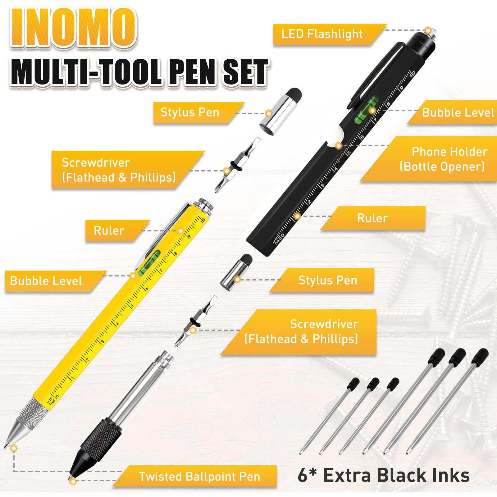 Stocking Stuffers For Men, 9 In 1 Multitool Pen Gifts For Men, Mens Stocking Stuffers For Adults, Mens Gifts For Christmas, Gifts For Dad,Grandpa,Husband, Dad Gifts For Men Who Have Everything