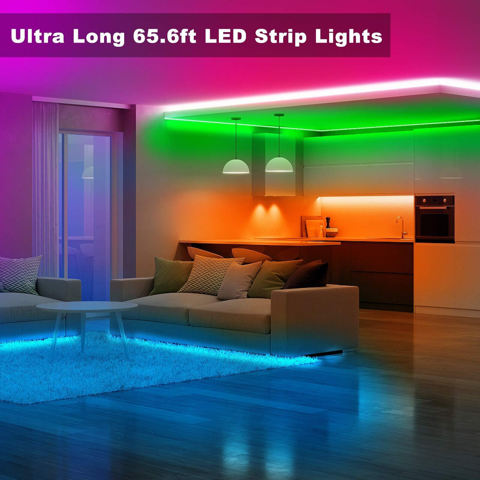 Volivo Led Strip Lights 65.6 Ft, Led Lights For Bedroom,Color Changing With 44 Keys Remote For Room, Party, Home Decoration