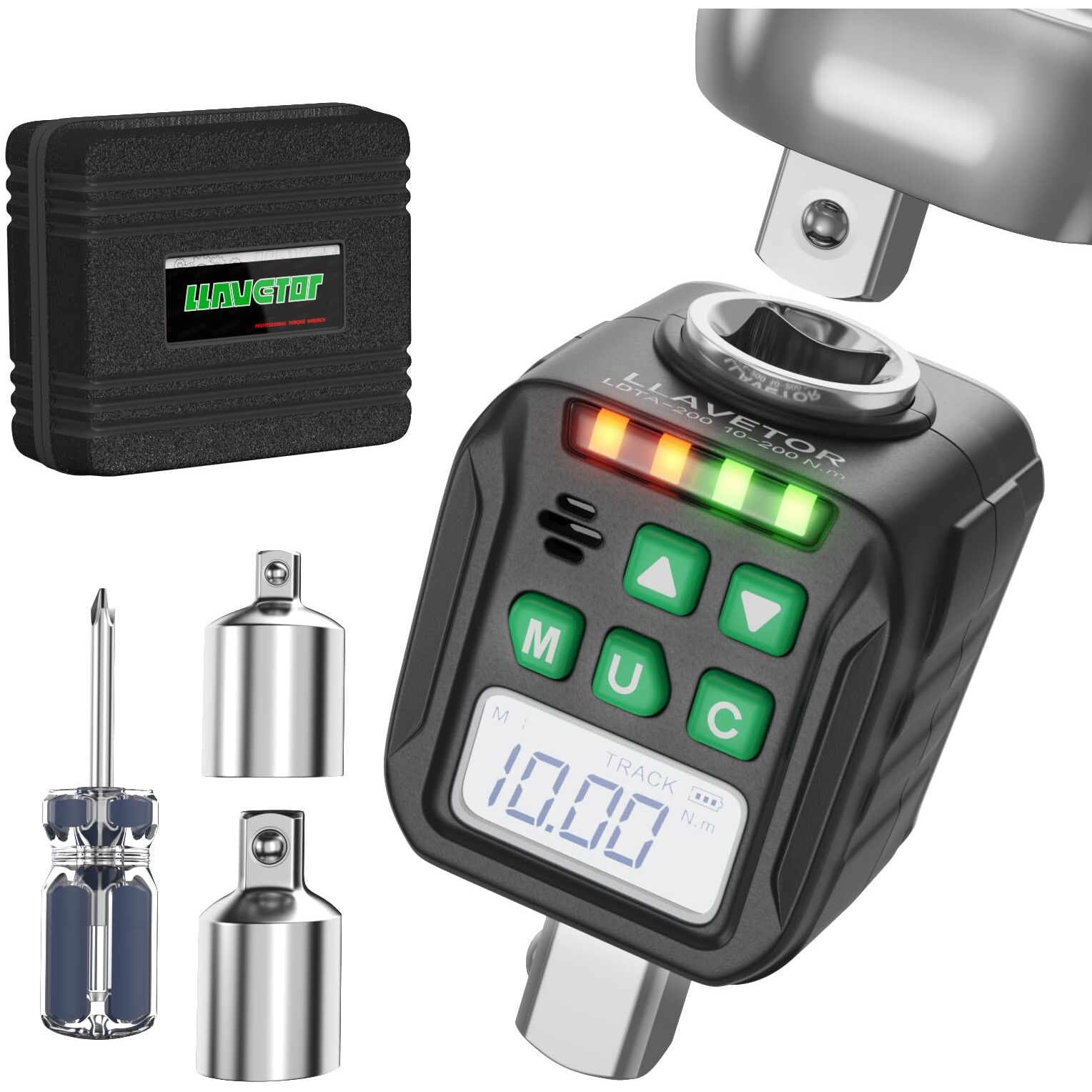 Llavetor Digital Torque Wrench Adapter Set 1/2"" Drive,Electric Wrenches,Snap On Digital Inch Pound Torque Wrench,1/4"",3/8"" Torque Adapter For Car,Motorcycle & Automotive (7.4-147.5 Ft-Lb/10-200 Nm)