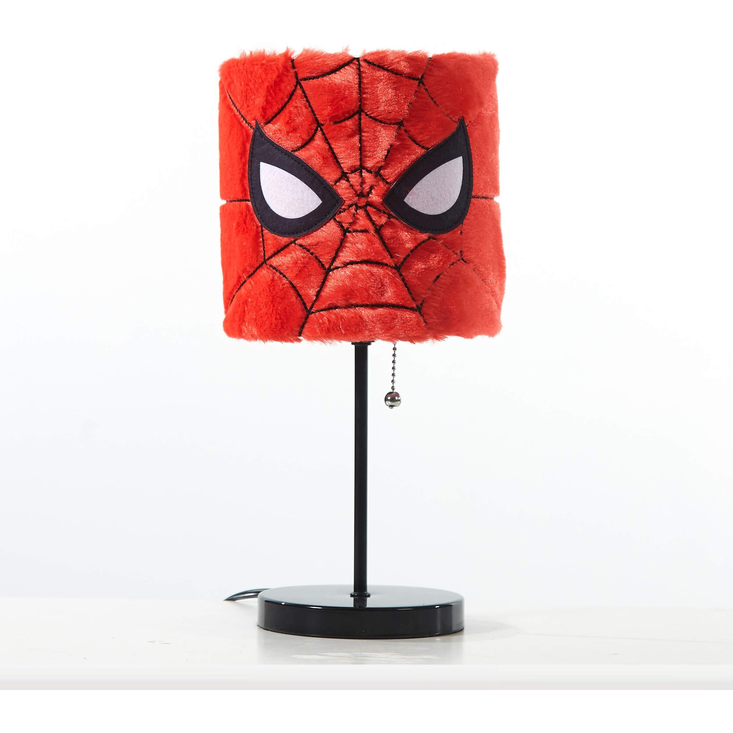 Idea Nuova Marvel Spiderman Plush Shade Stick Table Lamp, Red