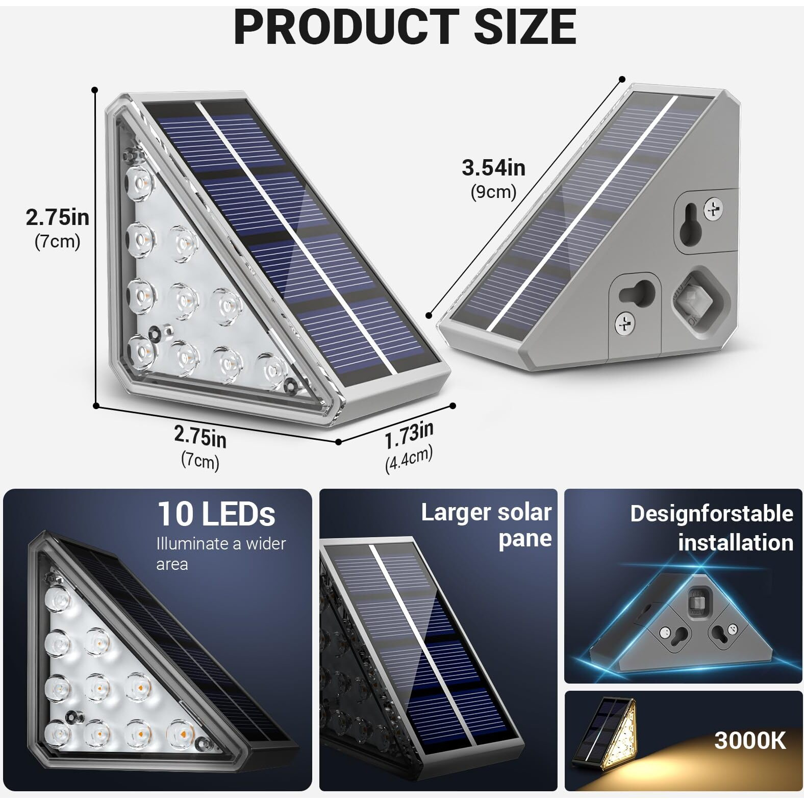 Niorsun Solar Stair Lights Outdoor Waterproof Ip67,16 Pack Solar Step Lights For Outside Auto On Off,Solar Lights For Steps,Stair,Patio,Yard,Porch,Front Door,Sidewalk,Deck Decor,Warm White