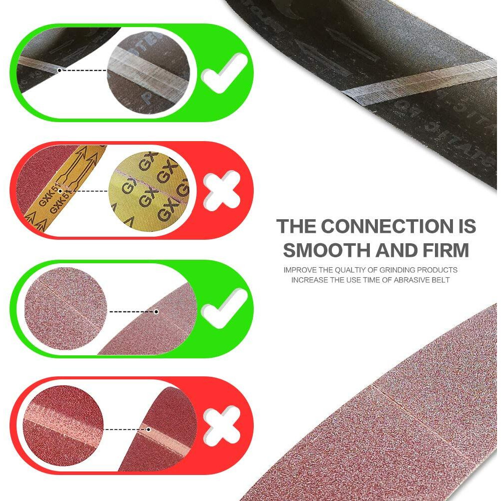 6 X 48 Inch Assorted Sanding Belts | Premium Aluminum Oxide Sanding Belt Assortment | Premium Sander Sandpaper - 6 Pack, 2 Each Of 80/120 / 150 Grit