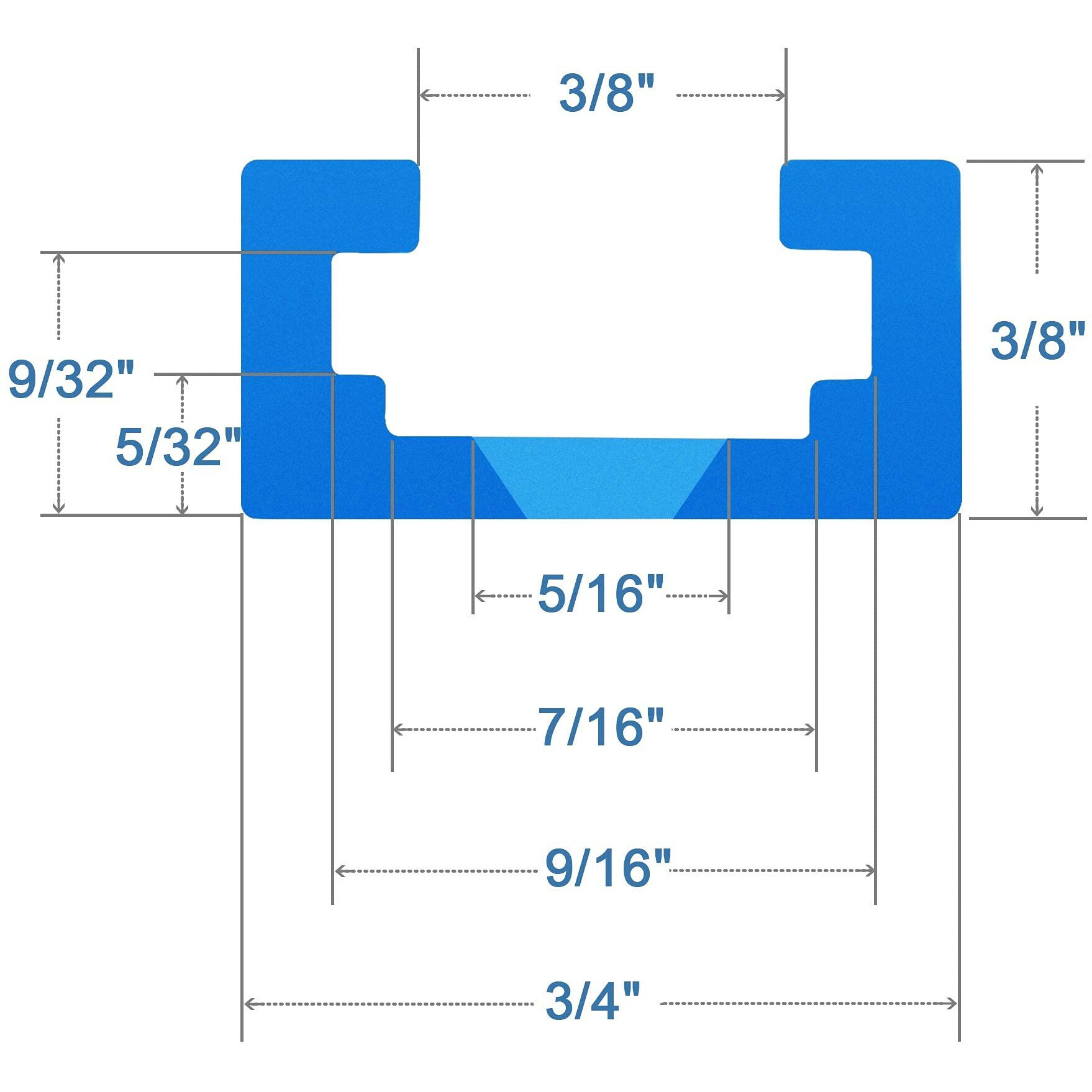Hottarget Aluminum 24 Inch T-Track With Wood Screws-Double Cut Profile Universal With Predrilled Mounting Holes -Woodworking And Clamps-Frosted Surface Anodized - 2 Pk (Blue)