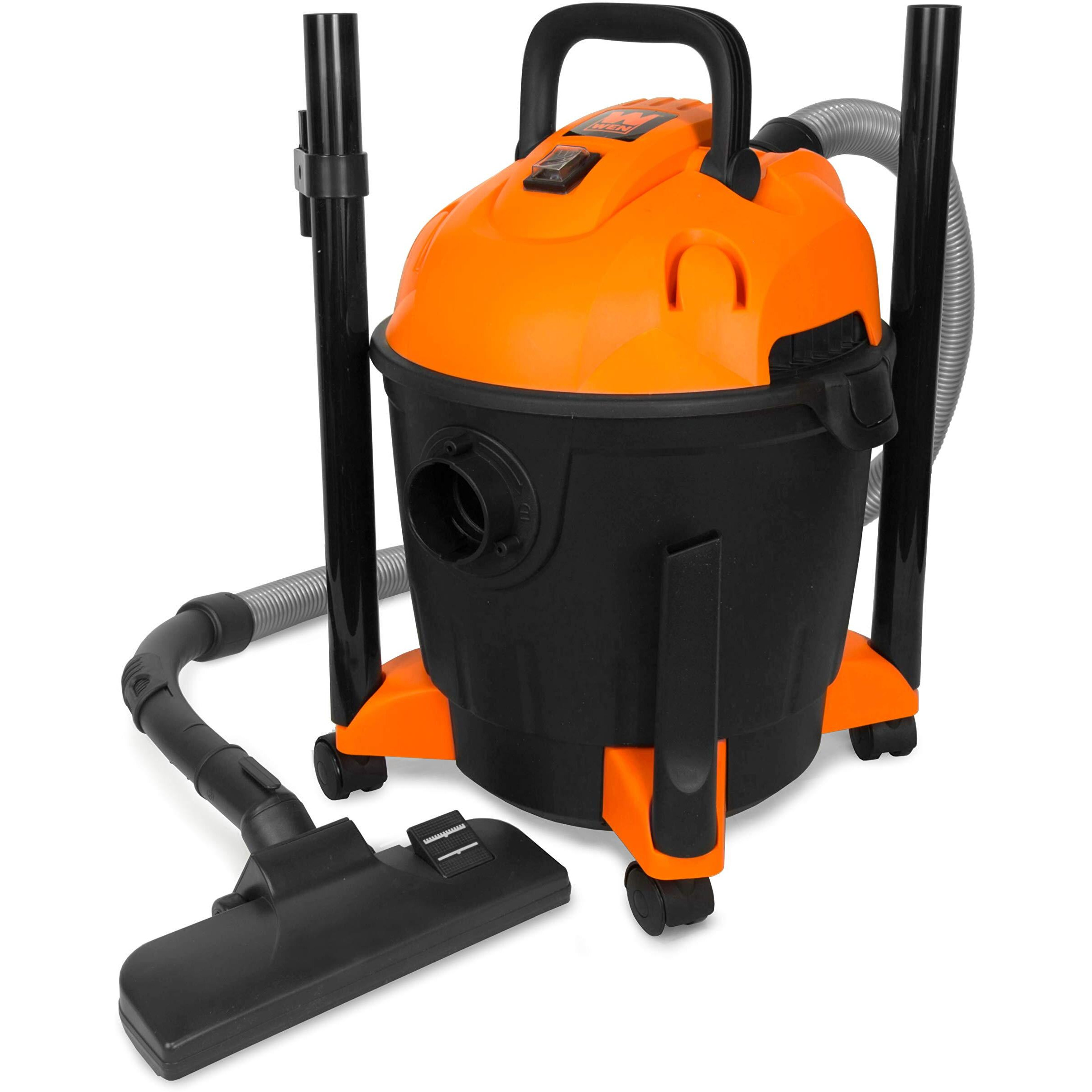 Wen Vc4710 10-Amp 5-Gallon Portable Hepa Wet/Dry Shop Vacuum And Blower With 0.3-Micron Filter, Hose, And Accessories,Orange