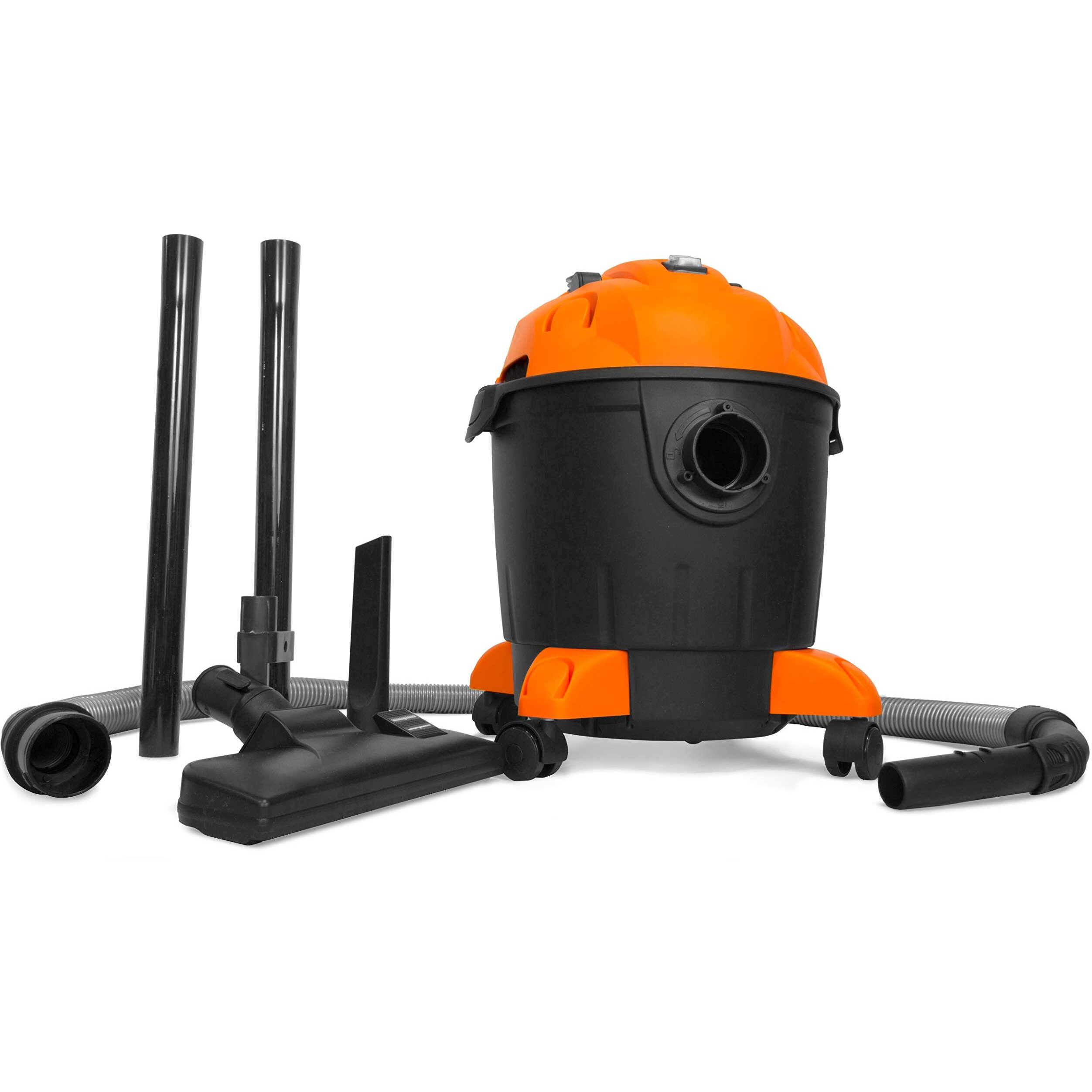 Wen Vc4710 10-Amp 5-Gallon Portable Hepa Wet/Dry Shop Vacuum And Blower With 0.3-Micron Filter, Hose, And Accessories,Orange