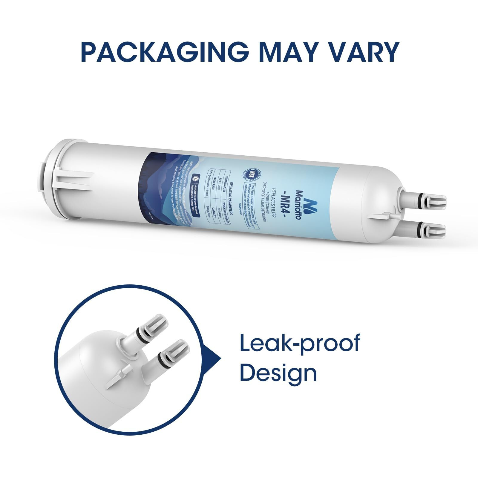 Marriotto Mrw4 Refrigerator Water Filter Compatible With Edr3Rxd1, 4396841, 4396710, Filter 3, 46-9083,46-9030, 9030, 9083 Refrigerator Water Filter | 3 Pack