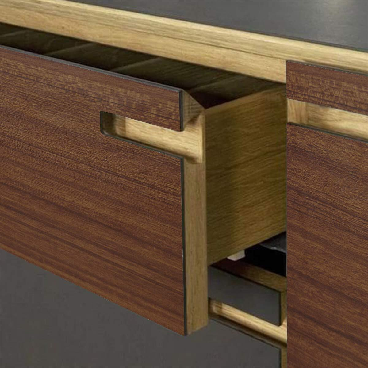 Totio Brown Wood Grain Contact Paper Thick Walnut Wood Wallpaper Peel Stick Walnut Wood Look Wall Paper Removable Adhesive Waterproof Wall Covering Decoration Countertop Table Counter Vinyl Wrap