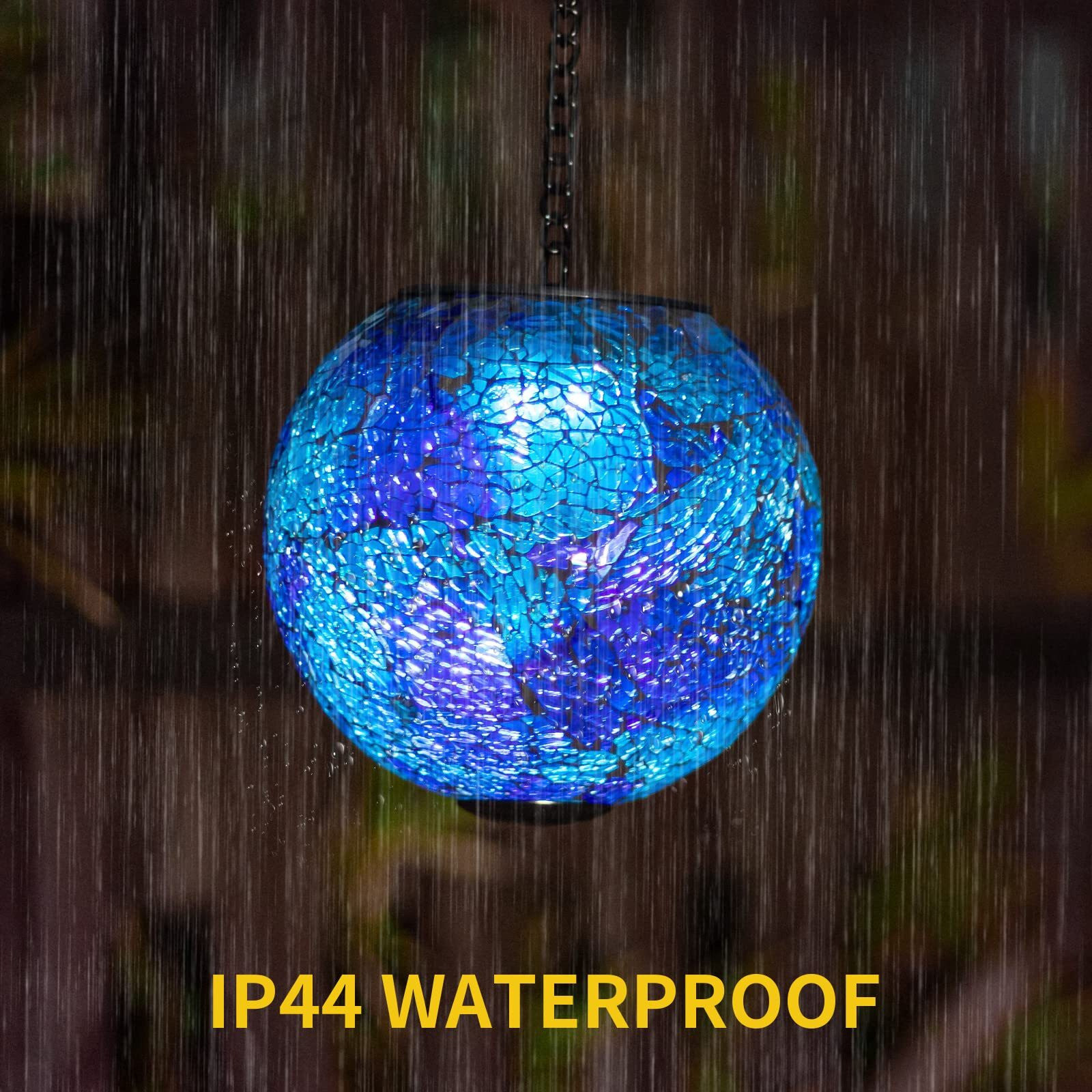 Vcuteka Solar Lanterns Outdoor Waterproof - Hanging Solar Lights Garden Led Lanterns Mosaic Glass Design For Landscape Patio Yard Garden Pathway Decoration