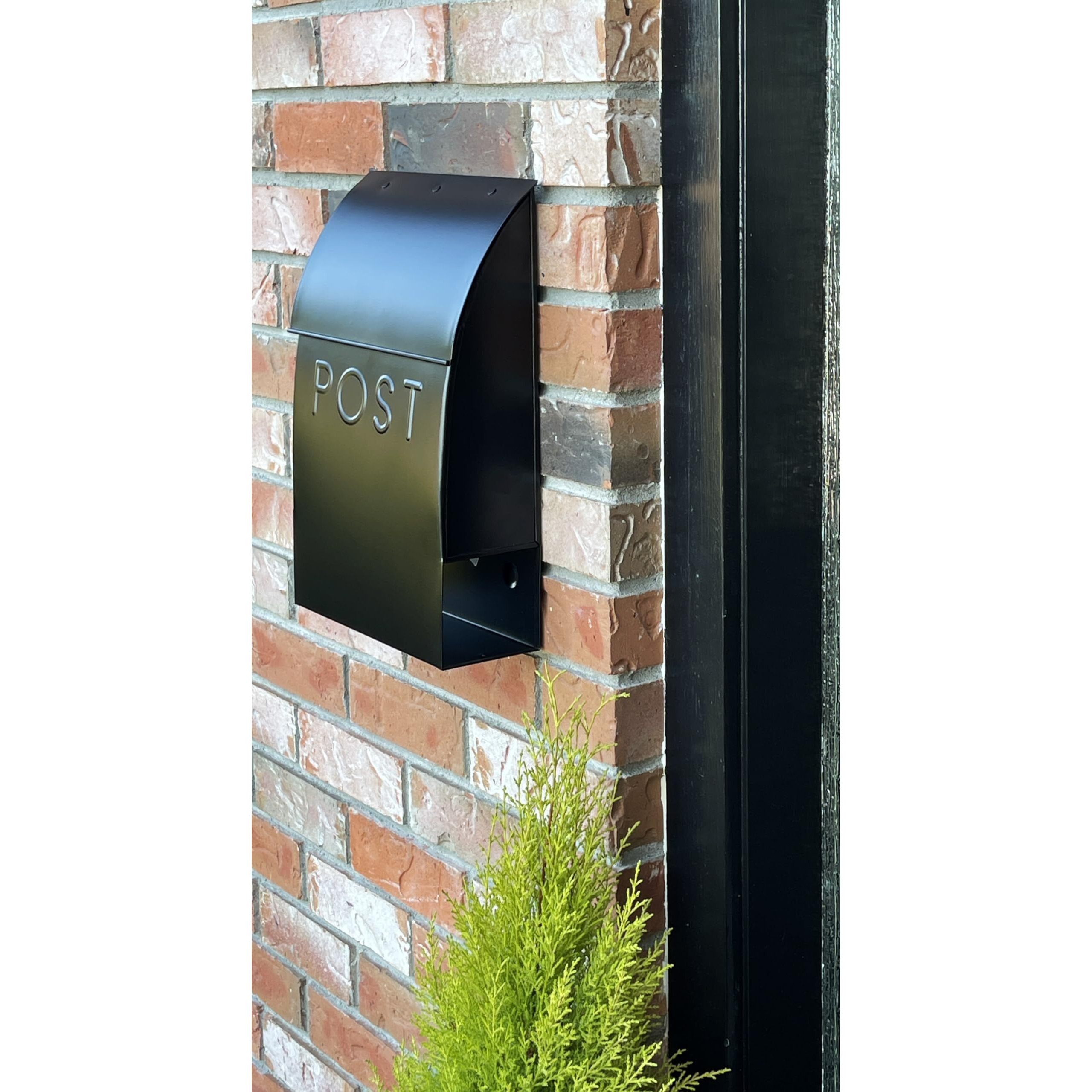 Nach Milano Pointed Rustic Metal Mailbox, Powder Coated Finish Black Mailbox, Maximum Rust Protection, Wall Mount Mailboxes For Outside, 15 X 10 X 4, Hardware Included, Mb-44902
